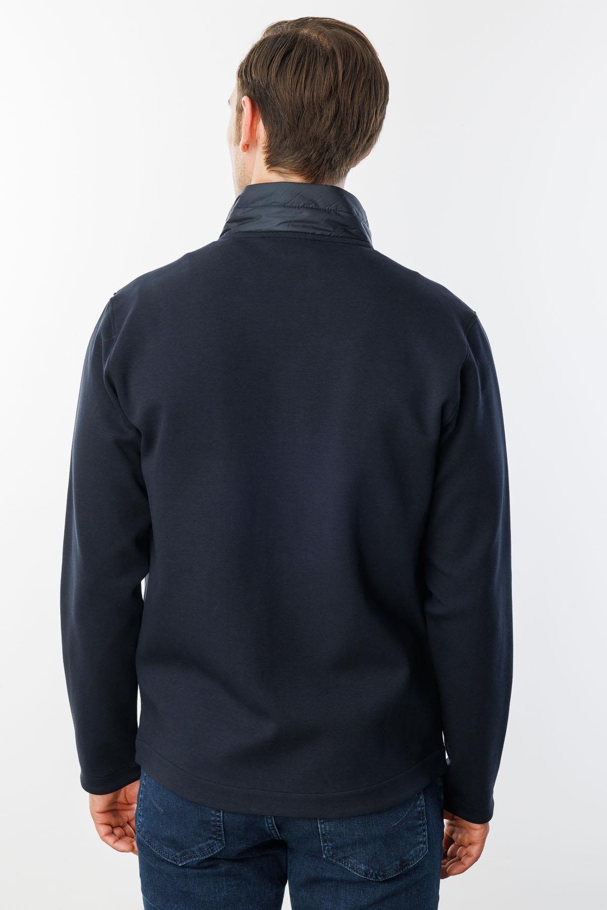 24453Erkek Önü Kapitone Eşofman Üstü Lacivert