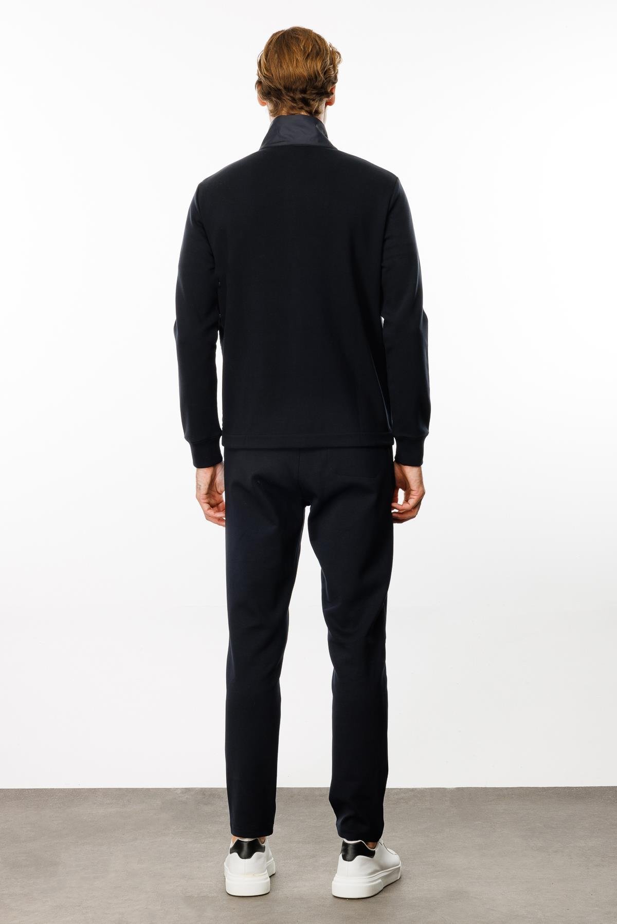 24450Erkek Önü Kapitone Eşofman Üstü Lacivert