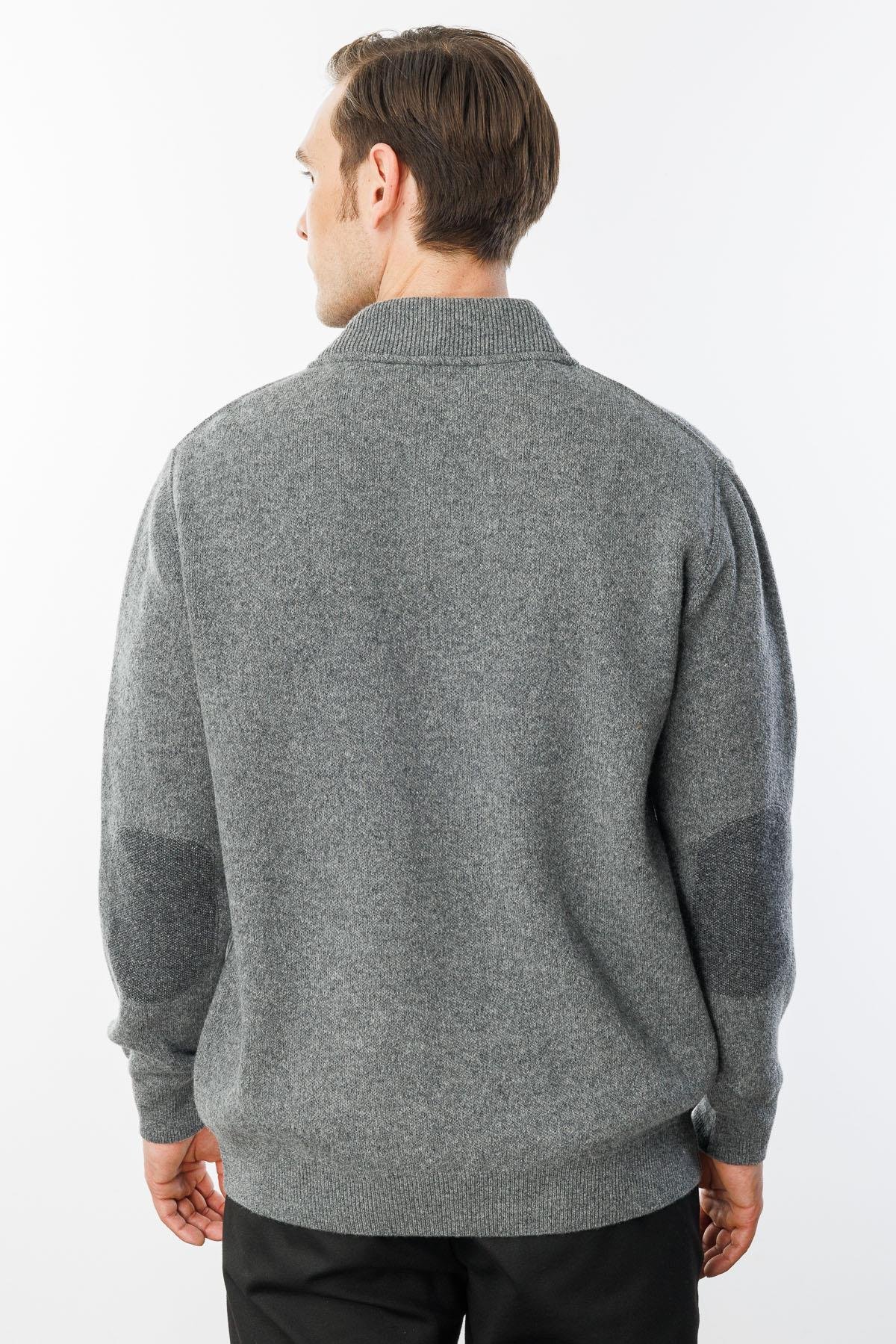 22523Мужское пальто из шерстяного трикотажа Копченый