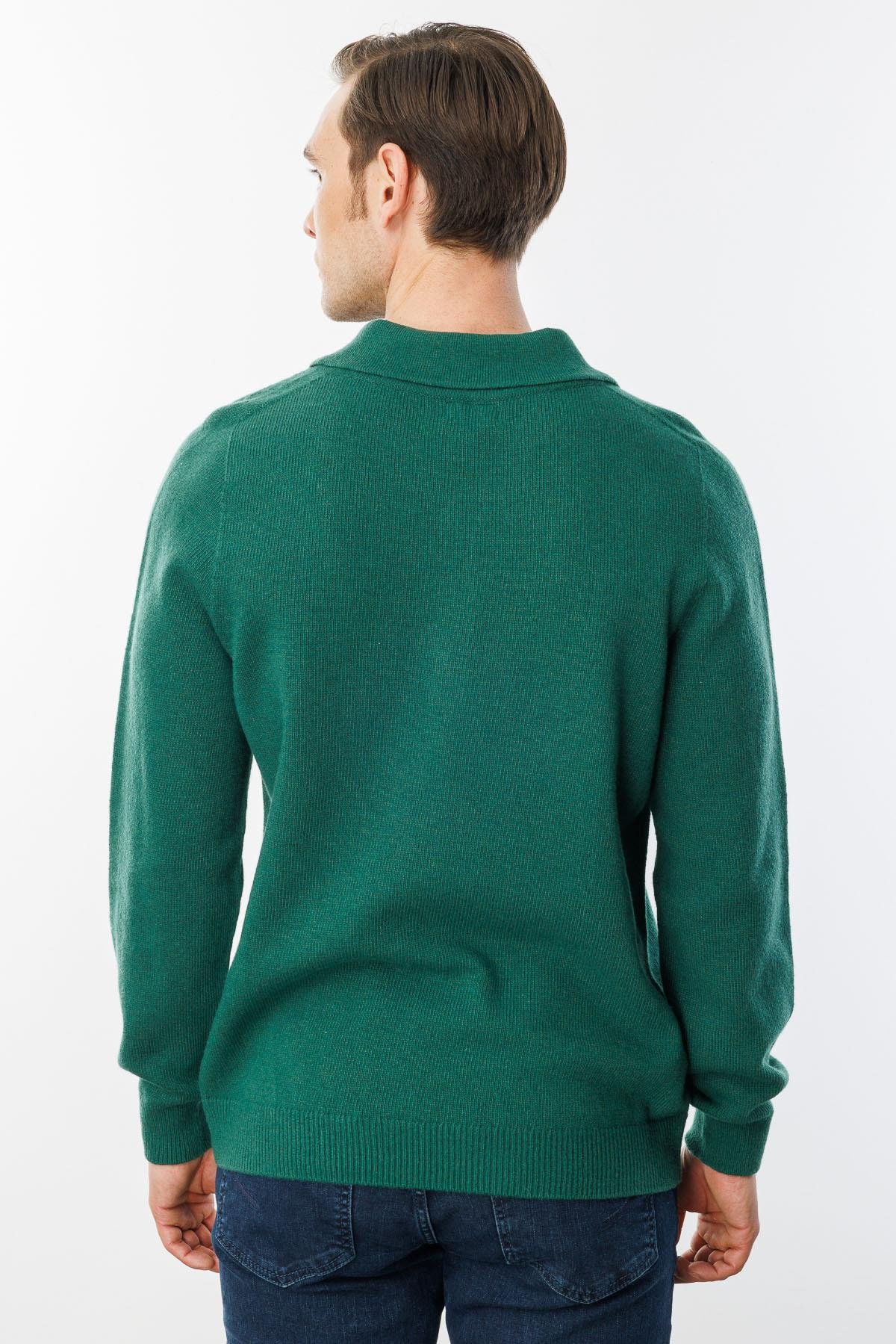 23528Erkek Polo Yaka Basic Yün Kazak Ö.Başı