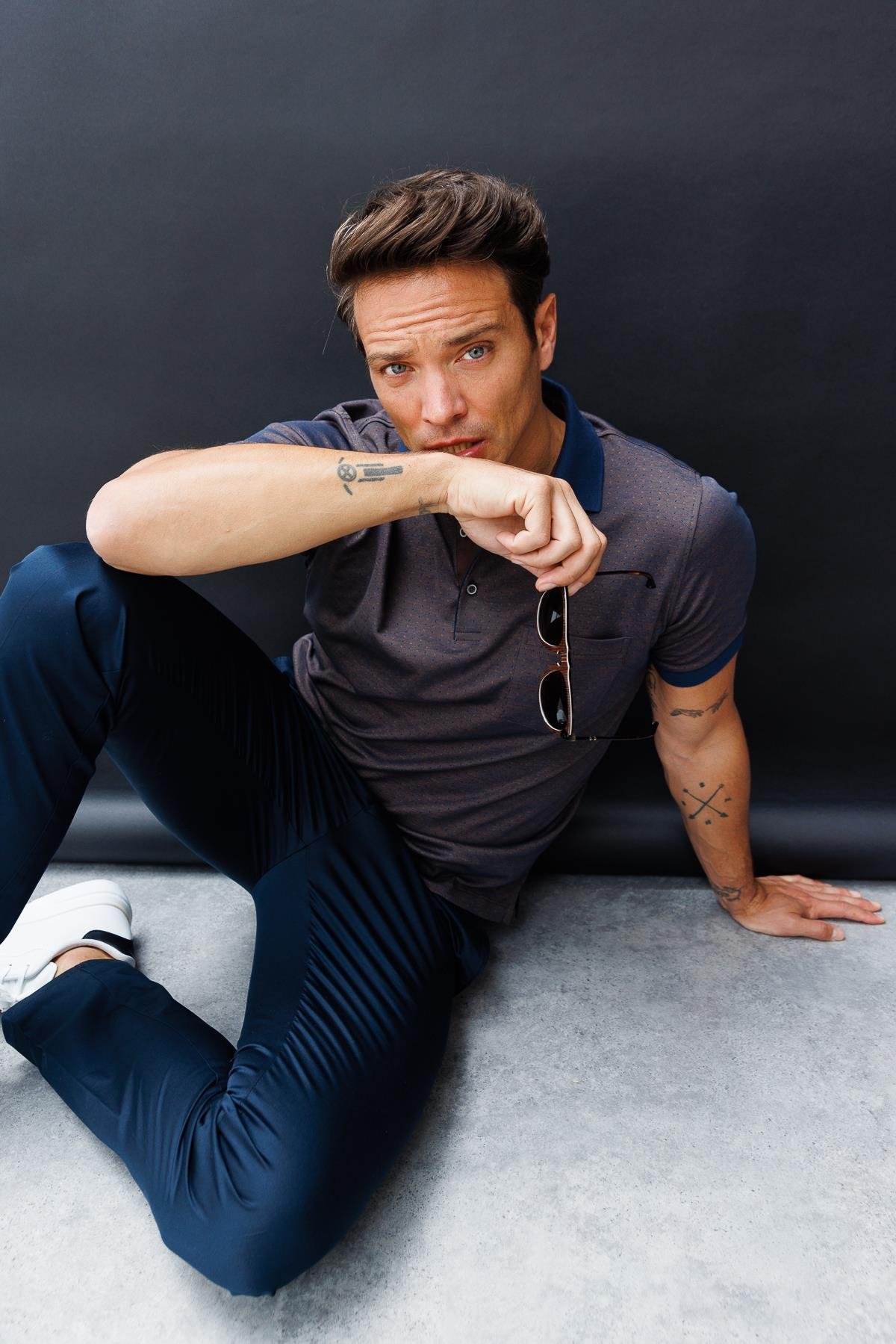 815Erkek Polo Yaka Cepli Jakarlı Tshirt Kahve