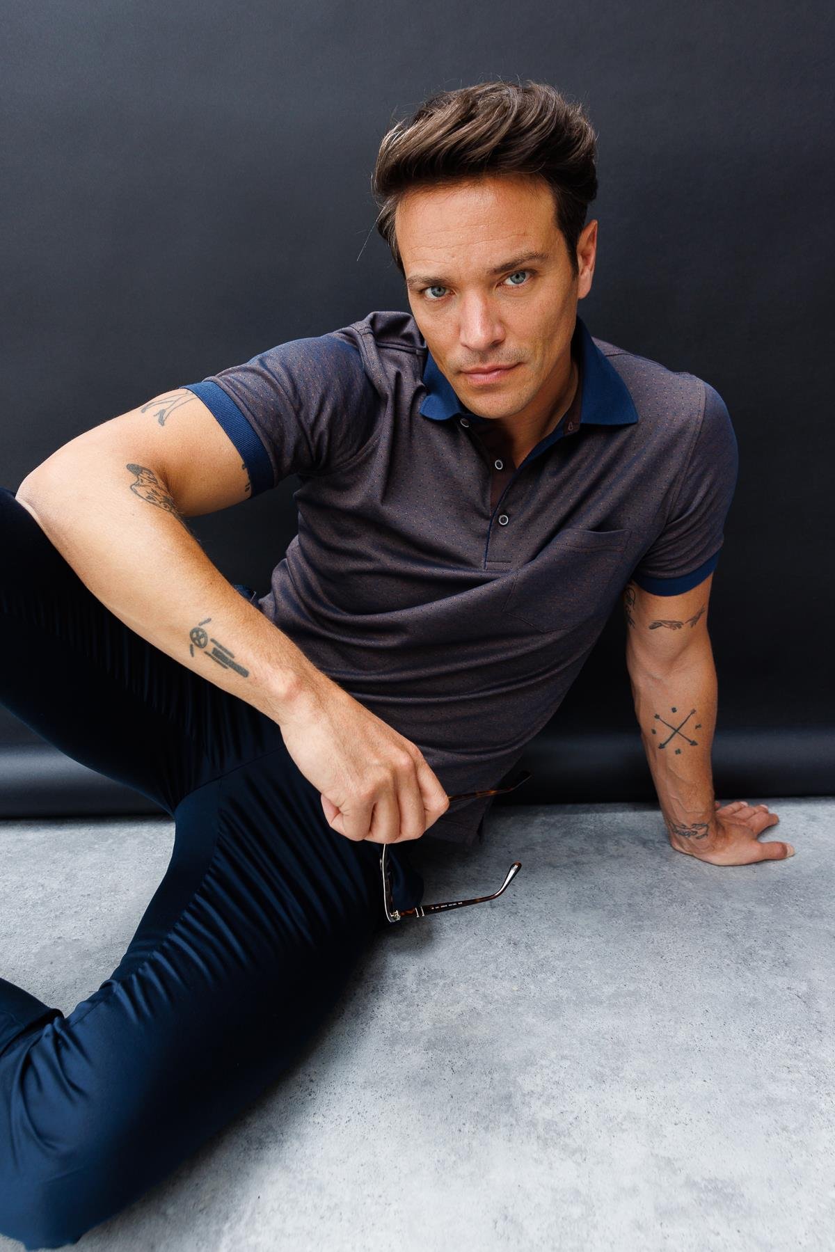 815Erkek Polo Yaka Cepli Jakarlı Tshirt Kahve