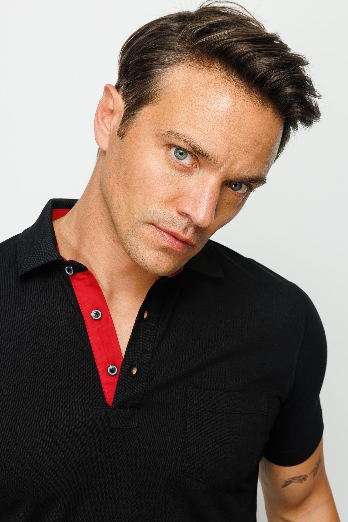 201Erkek Polo Yaka Düğmeli T-shirt Siyah