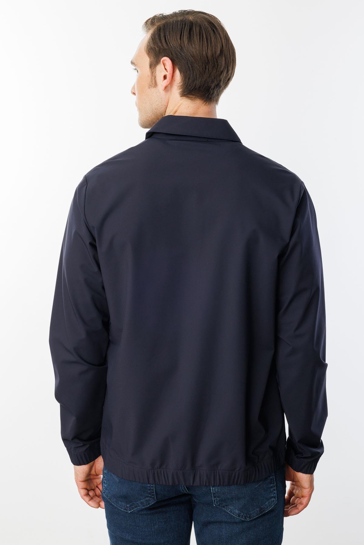 25440Erkek Polo Yaka Göğsü Cepli Mont K.Lacivert