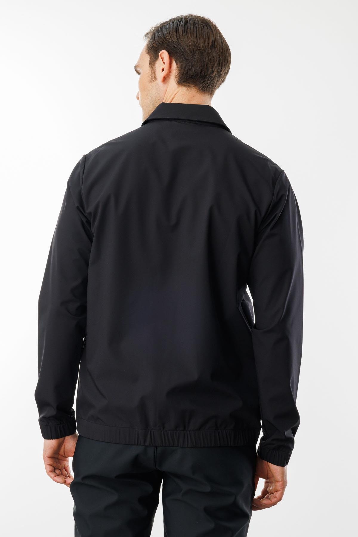 25440Erkek Polo Yaka Göğsü Cepli Mont Siyah