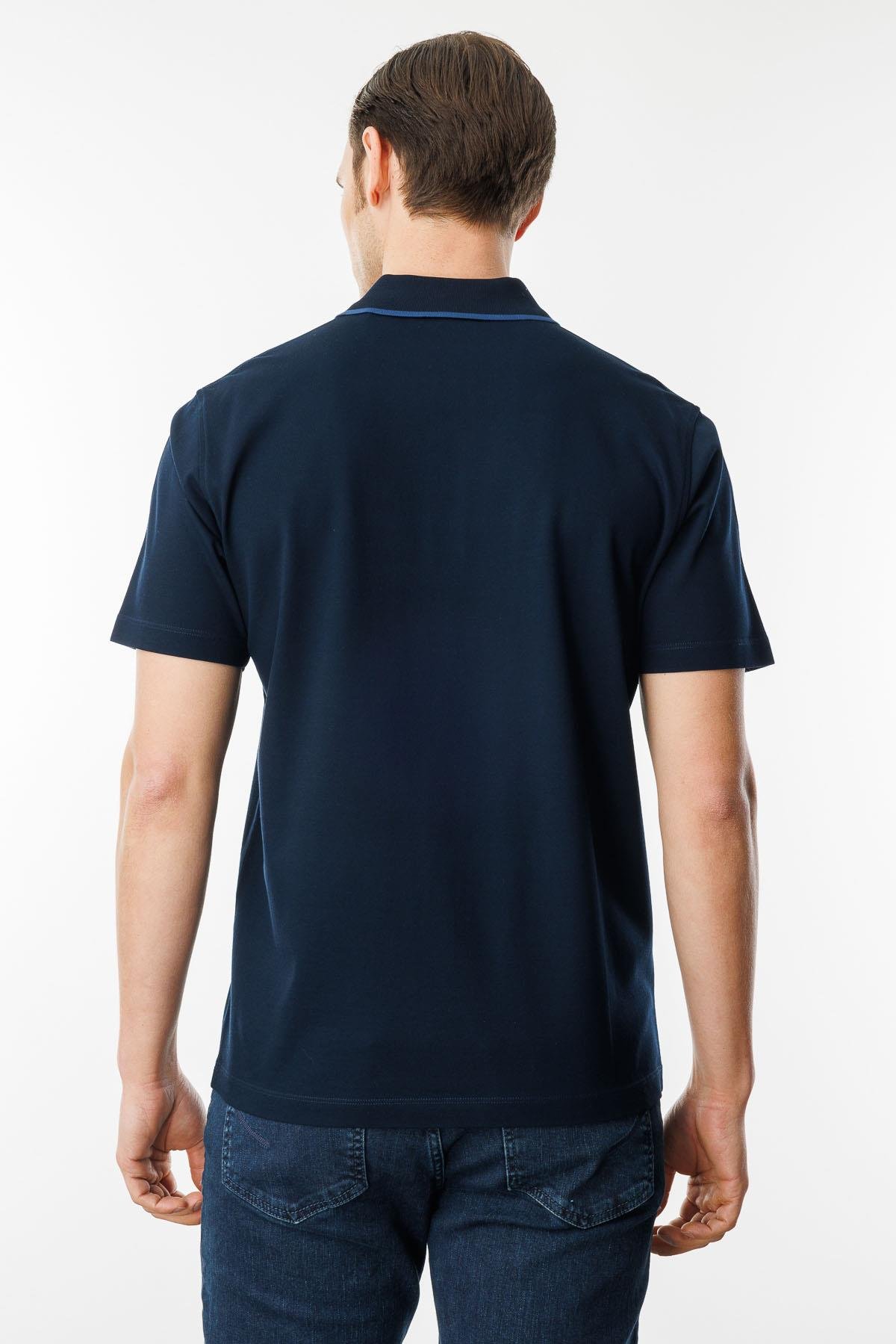 25739Erkek Polo Yaka Merserize T-shirt K.Lacivert