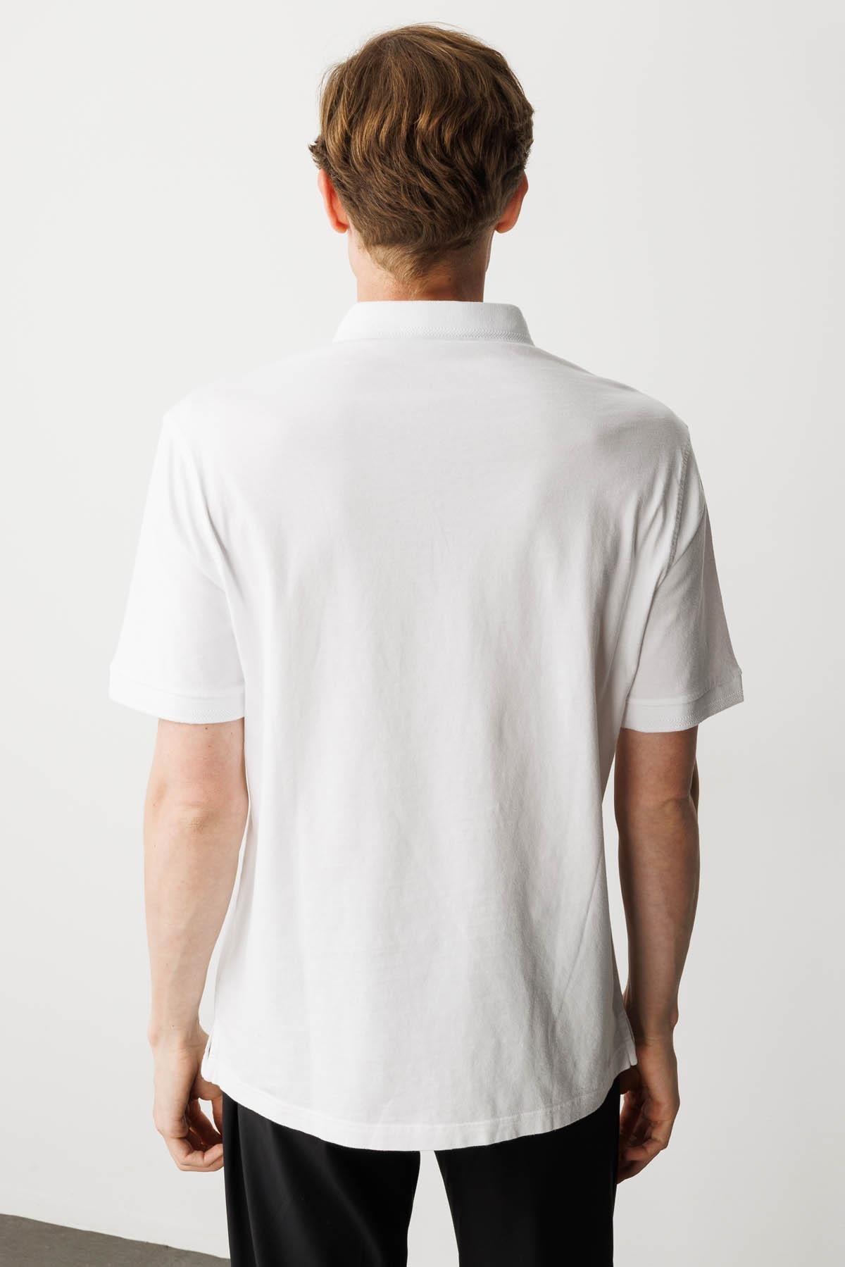 25724Erkek Polo Yaka T-shirt Beyaz