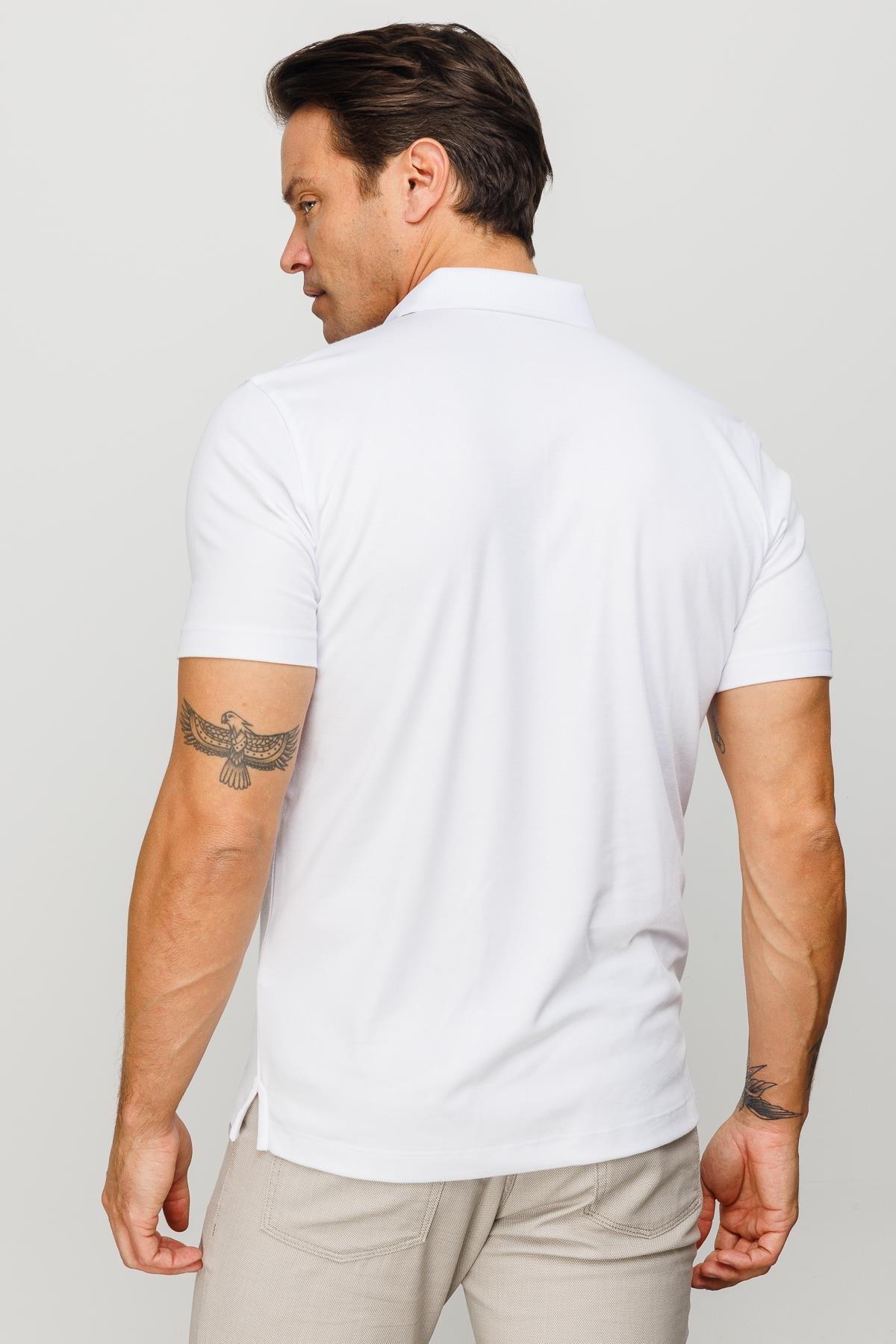 301Erkek Polo Yaka T-shirt Beyaz