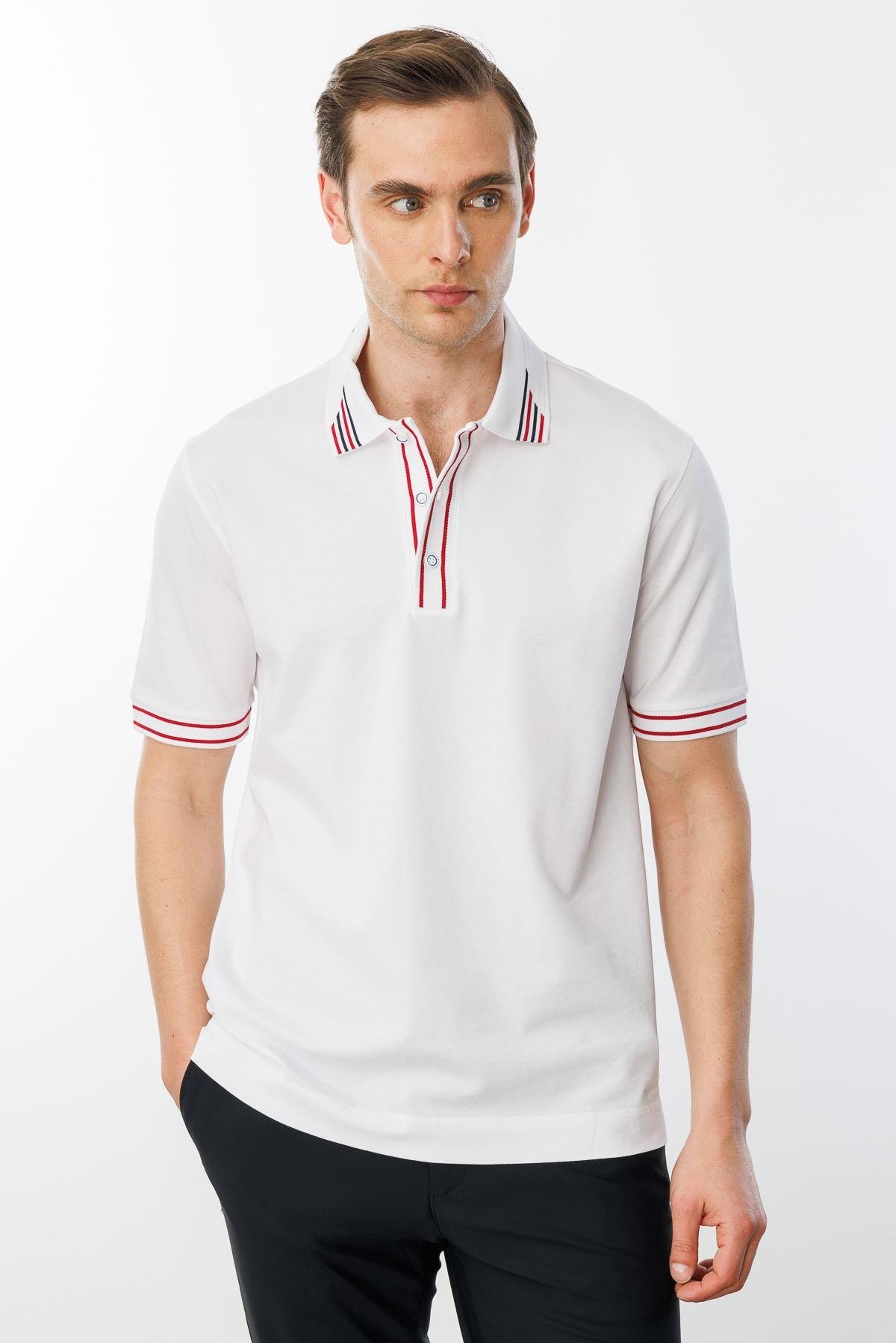 MTA 17Erkek Polo Yaka T-shirt Beyaz