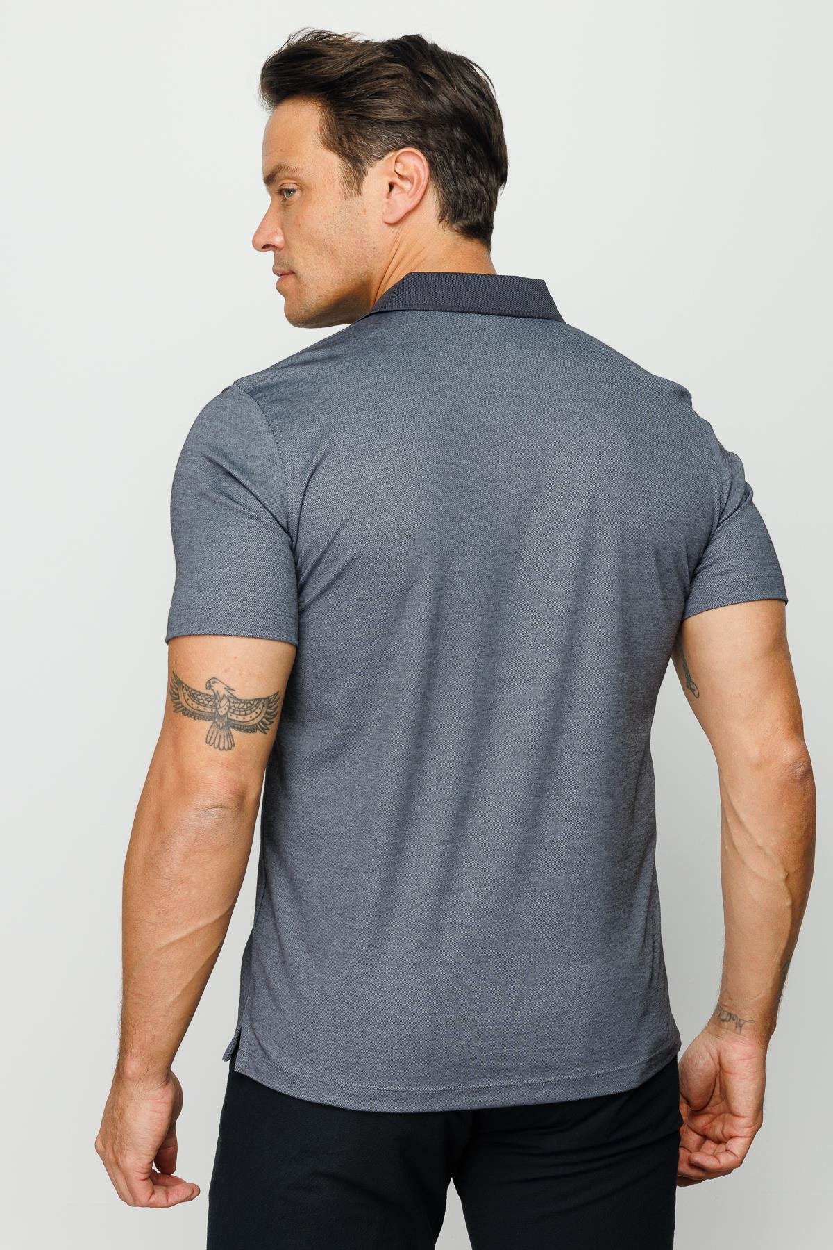 301Erkek Polo Yaka T-shirt Füme