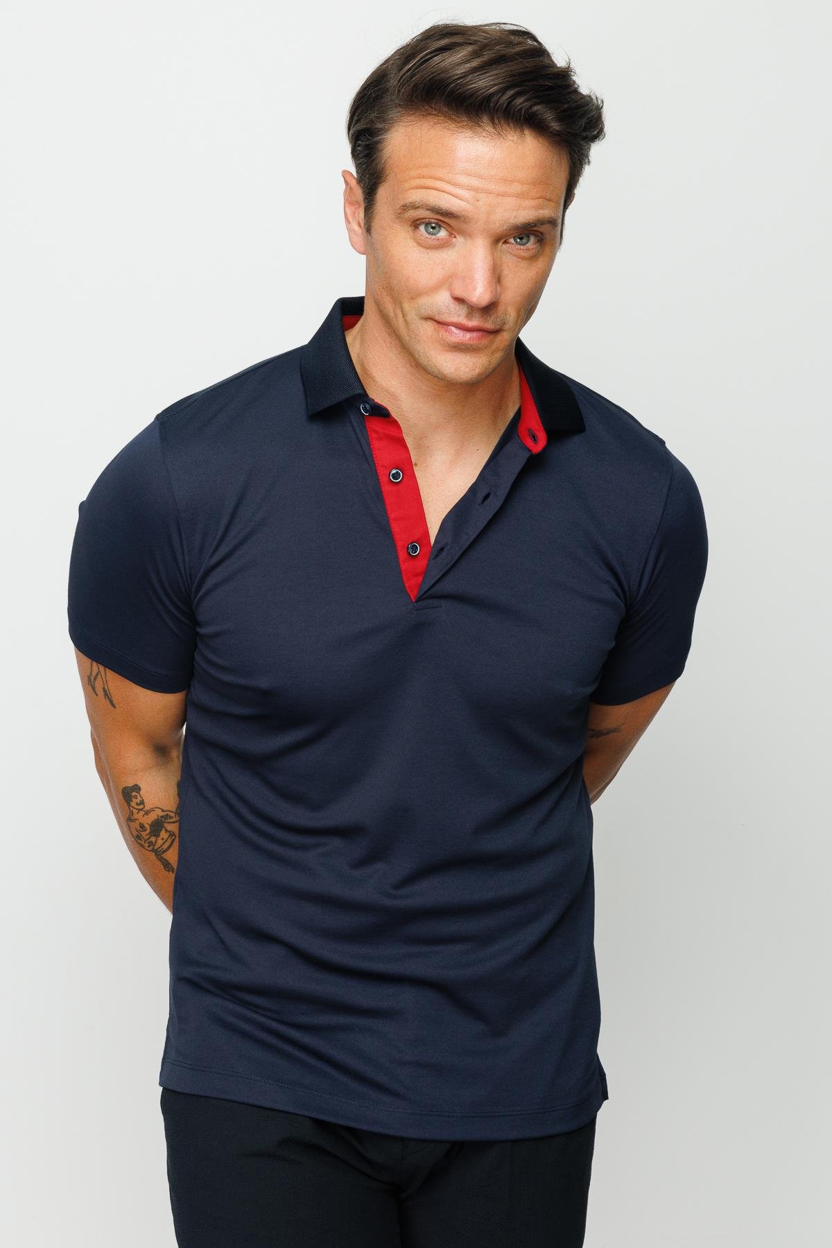 301Erkek Polo Yaka T-shirt Lacivert