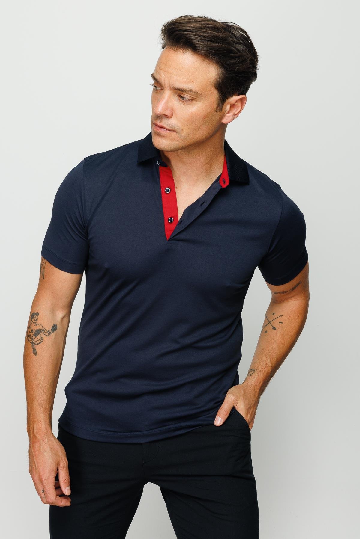 301Erkek Polo Yaka T-shirt Lacivert