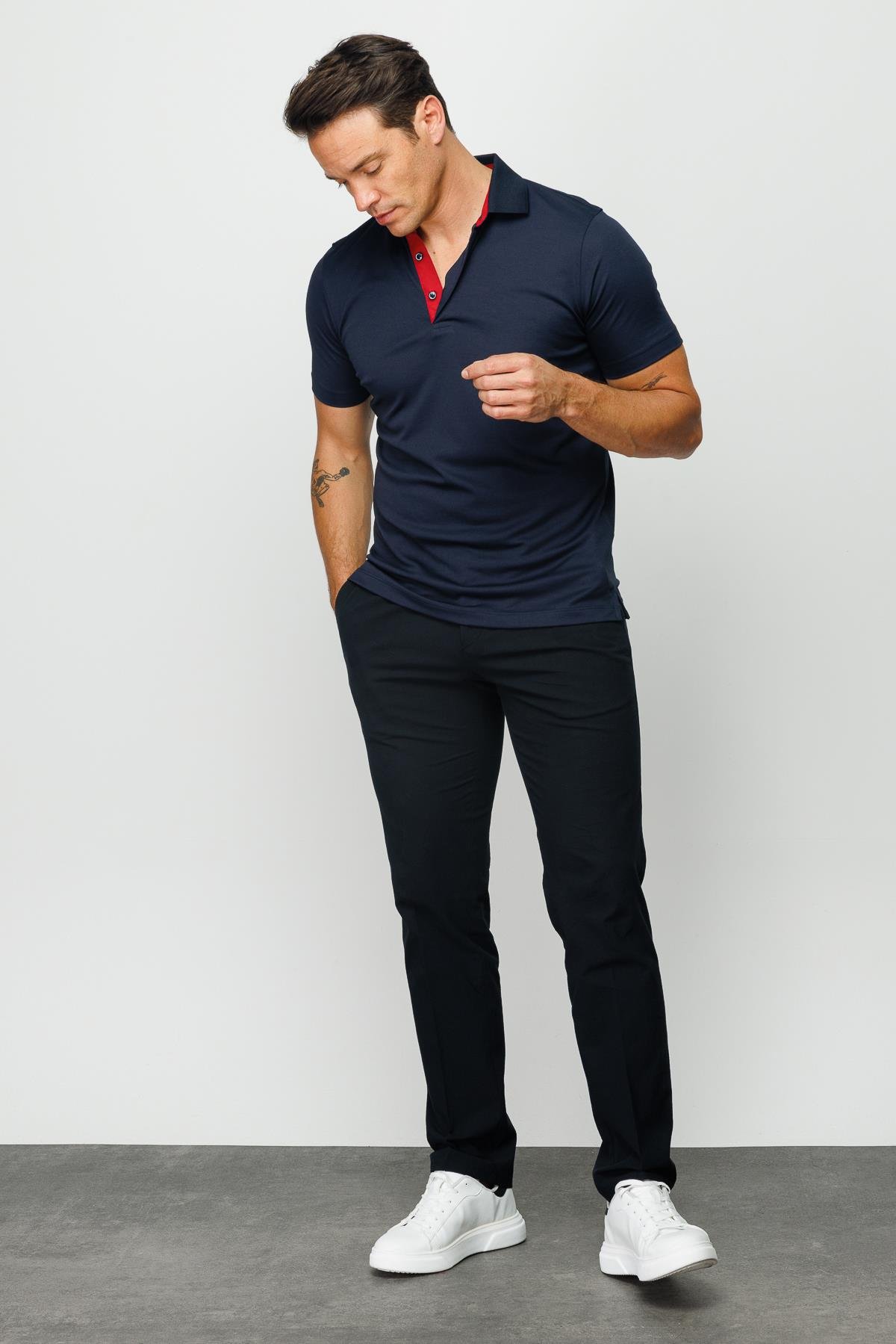 301Erkek Polo Yaka T-shirt Lacivert