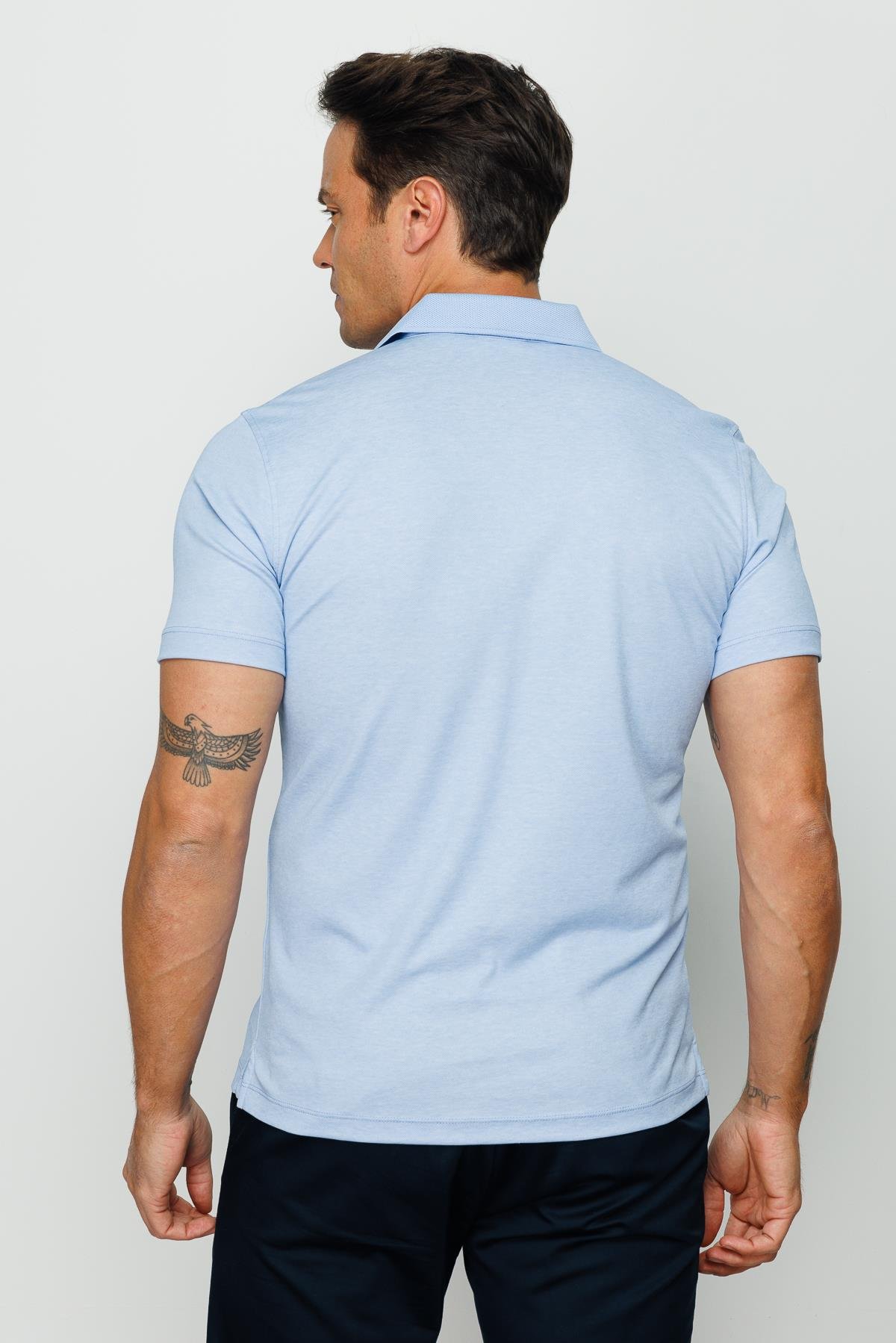 301Erkek Polo Yaka T-shirt Mavi