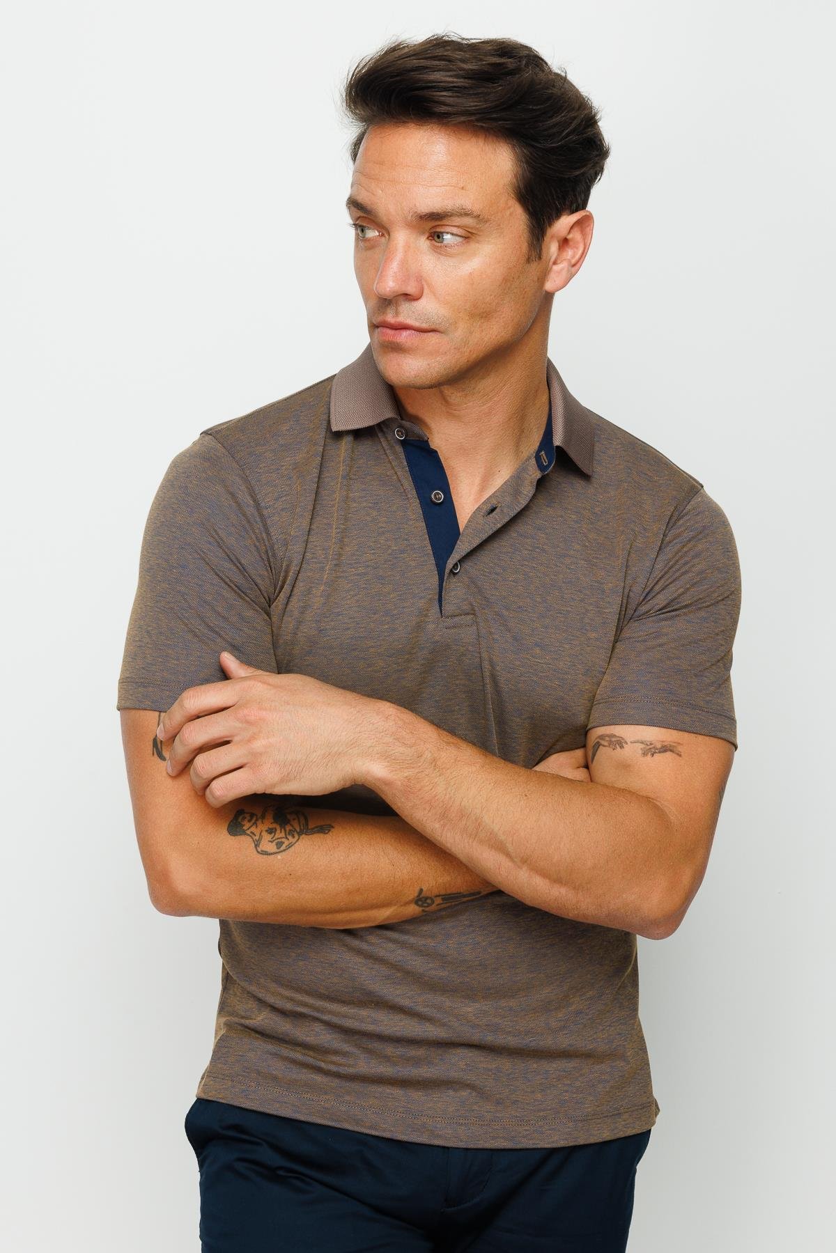 301Erkek Polo Yaka T-shirt S.Kahve