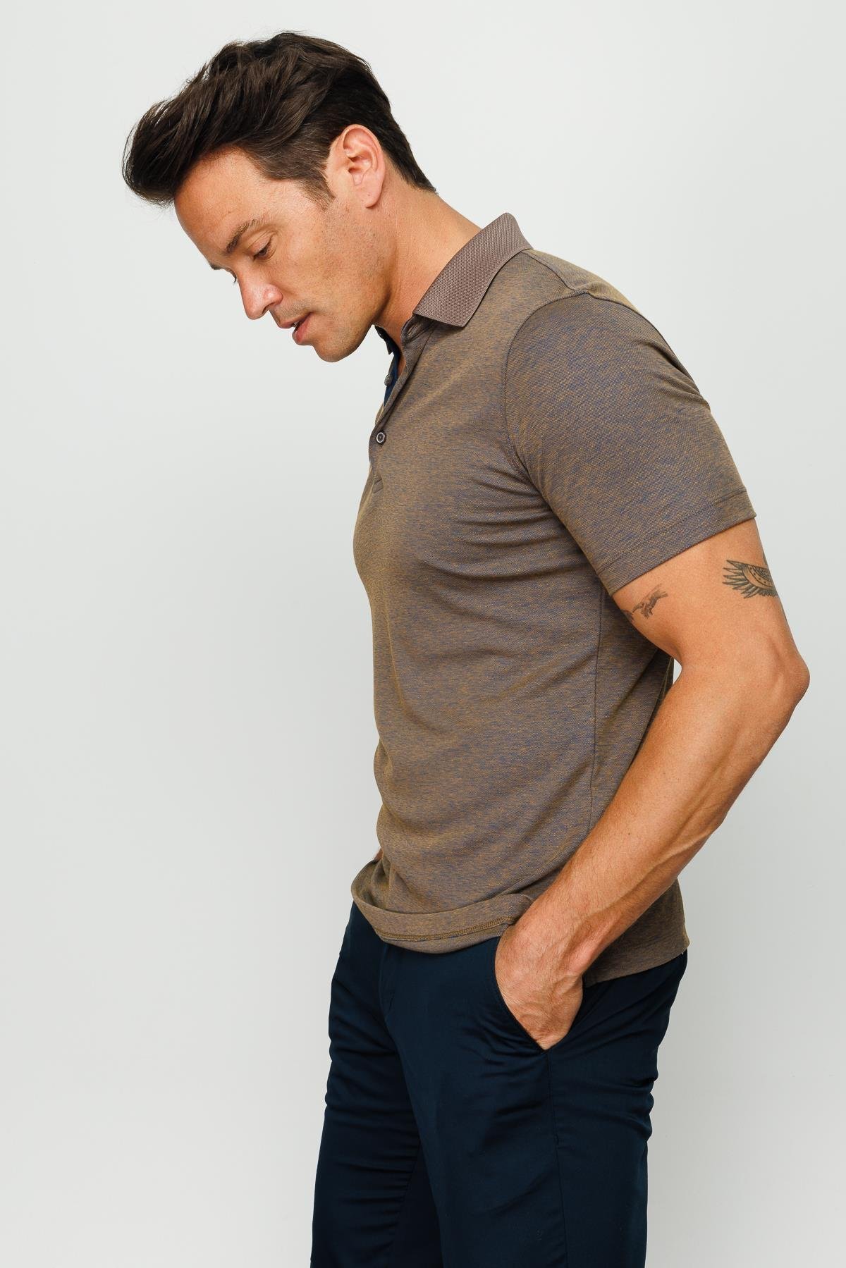 301Erkek Polo Yaka T-shirt S.Kahve