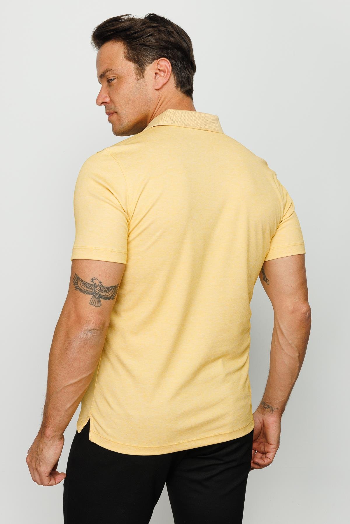 301Erkek Polo Yaka T-shirt Sarı