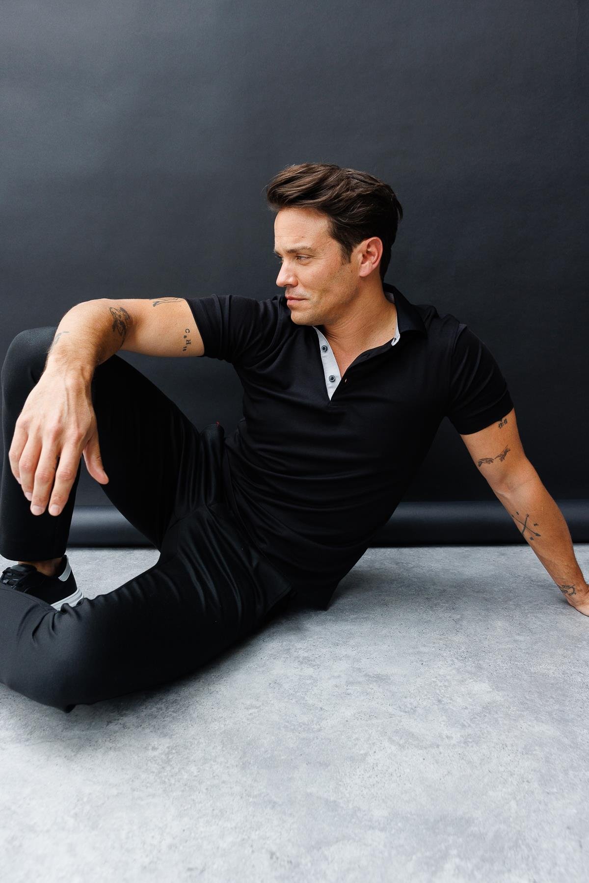 301Erkek Polo Yaka T-shirt Siyah