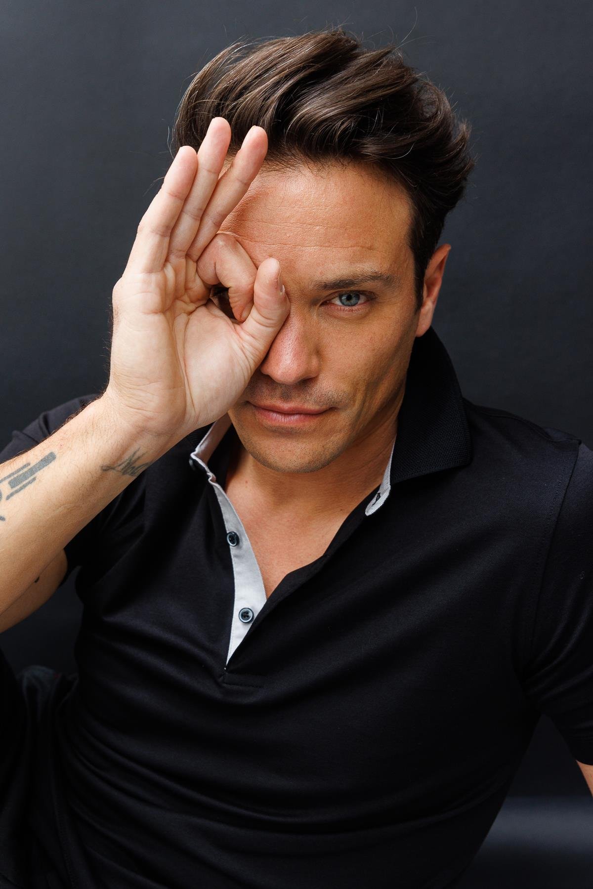 301Erkek Polo Yaka T-shirt Siyah