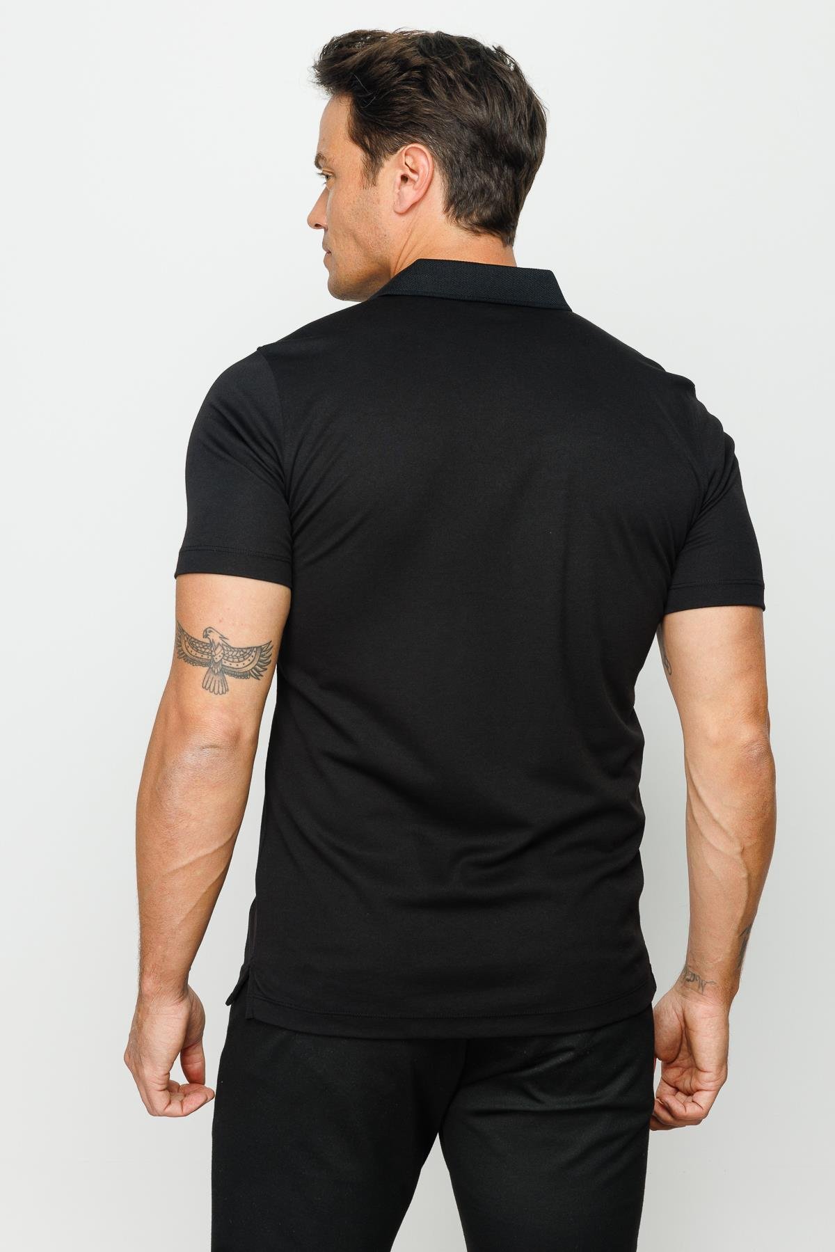 301Erkek Polo Yaka T-shirt Siyah