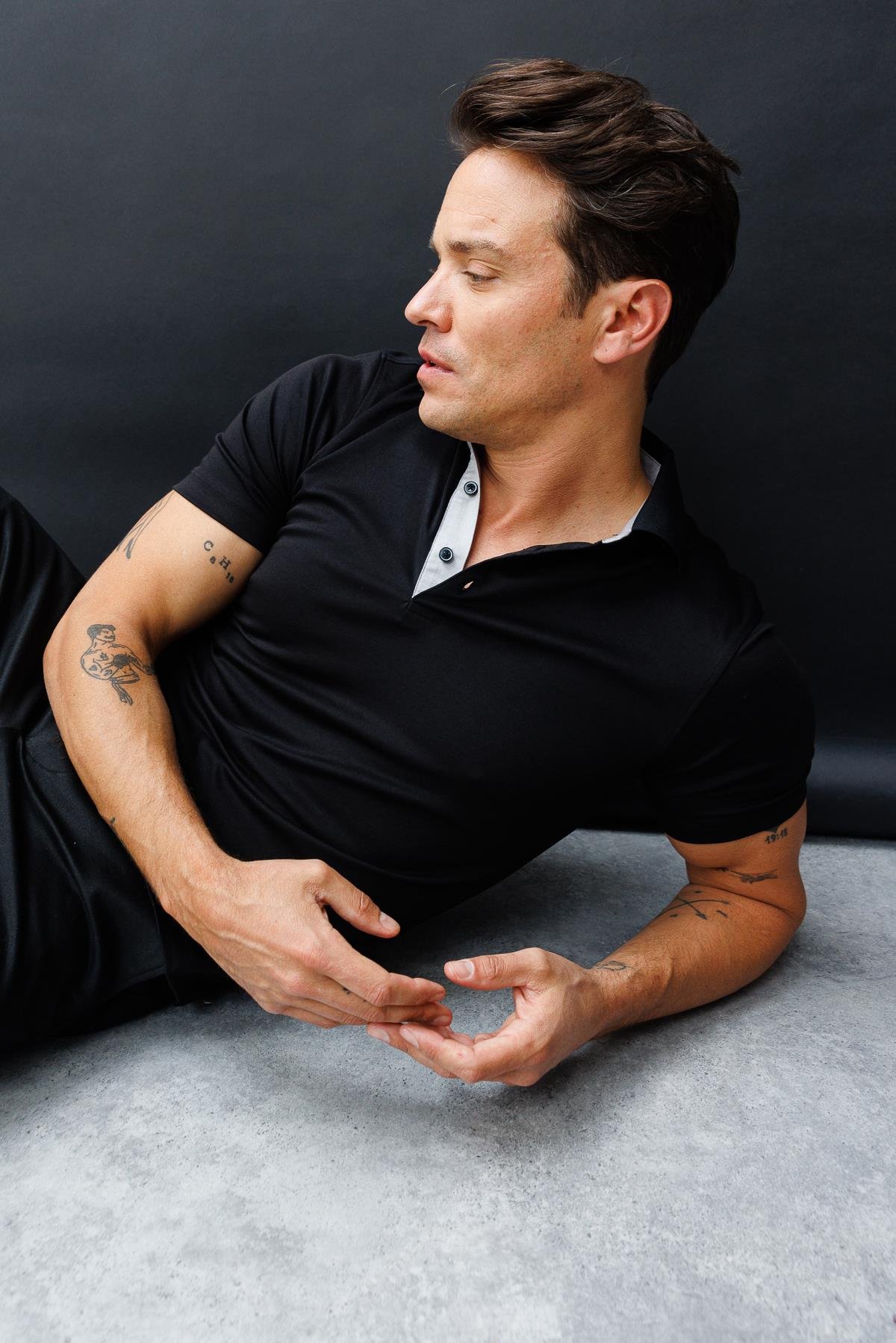 301Erkek Polo Yaka T-shirt Siyah