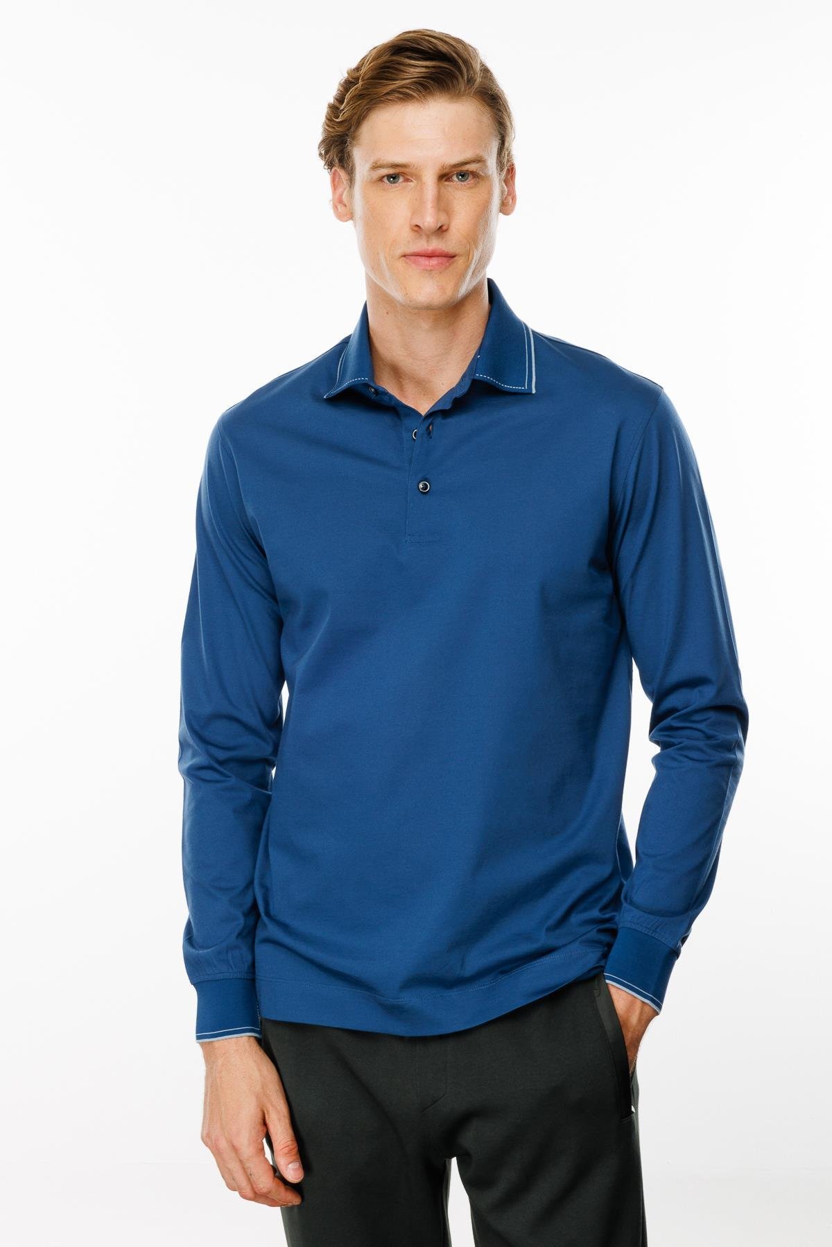 MTA 13Erkek Polo Yaka Uzun Kollu Sweatshirt Parlement