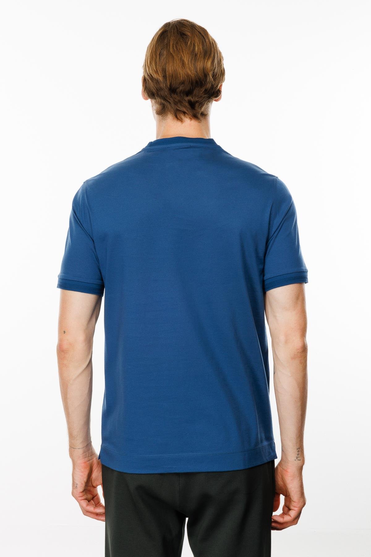 MTA 09Erkek Sıfır Yaka Basic Pamuklu T-shirt Parlement