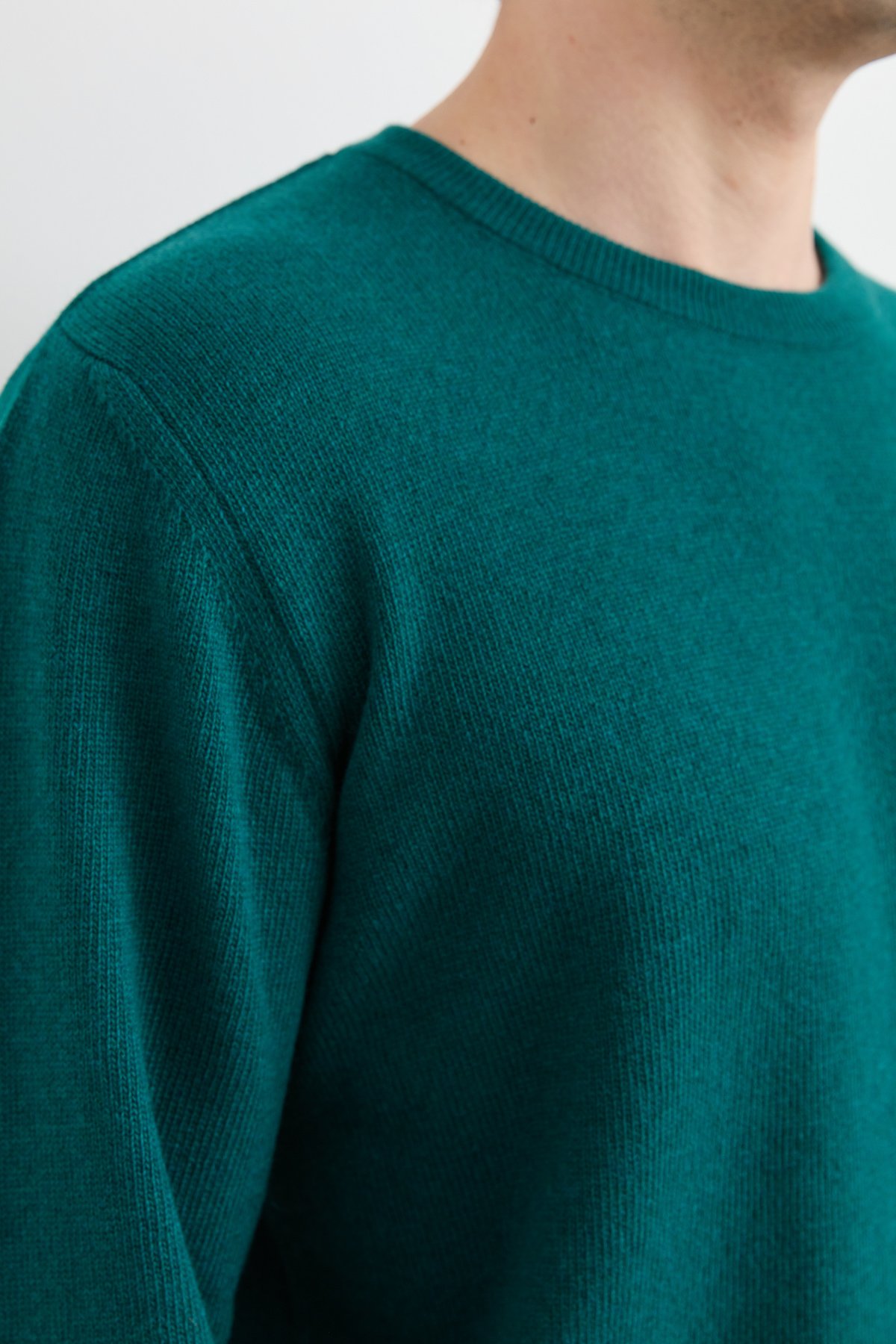 22581Erkek Sıfır Yaka Klasik Yün Kazak K.Ö.başı