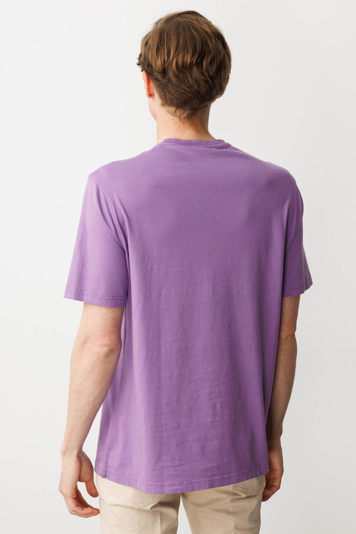 25725Erkek Sıfır Yaka T-shirt Lila