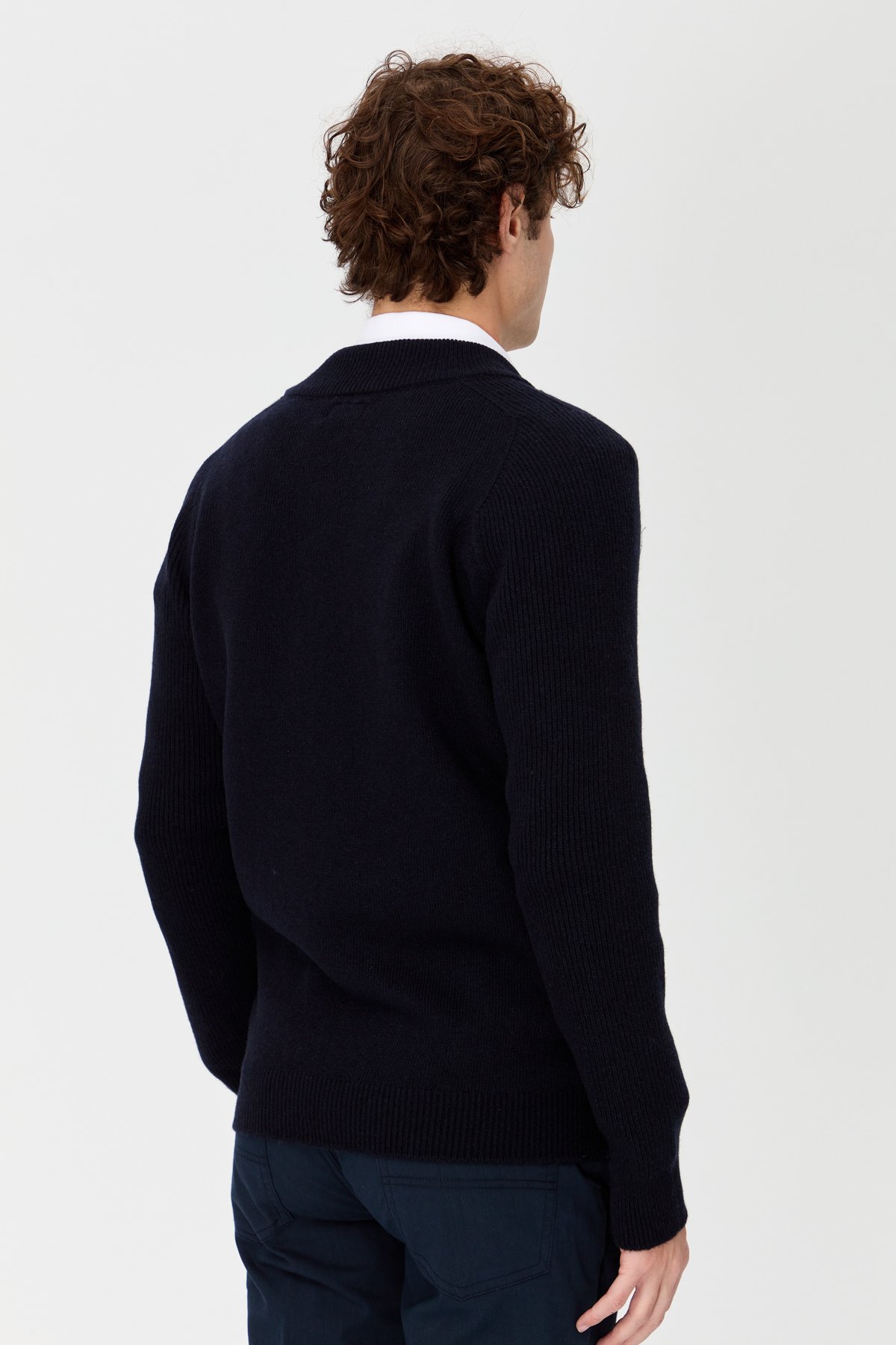 22591Erkek Triko Yün Ceket K.Lacivert