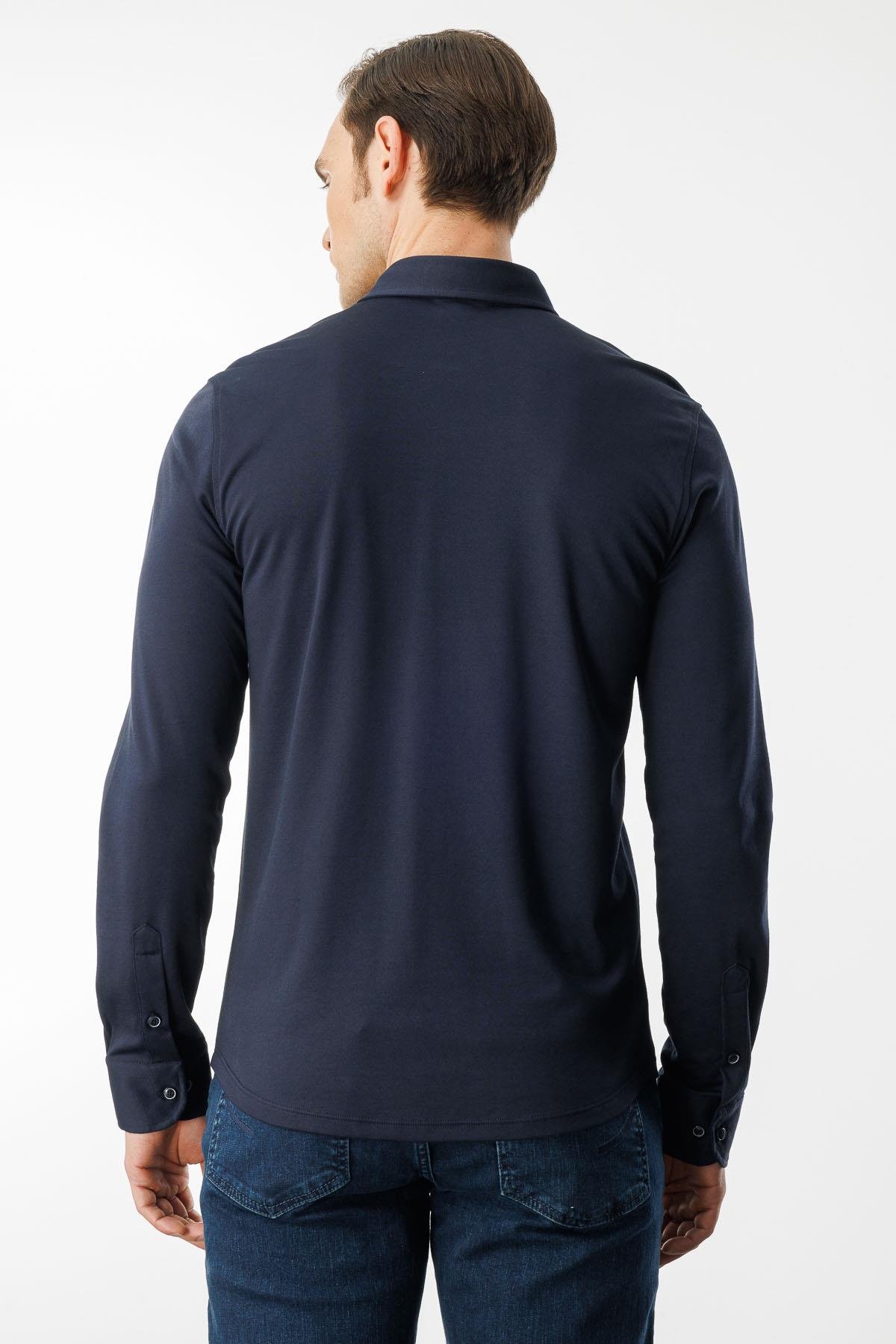 950Erkek Uzun Kol Manşetli Gömlek Lacivert