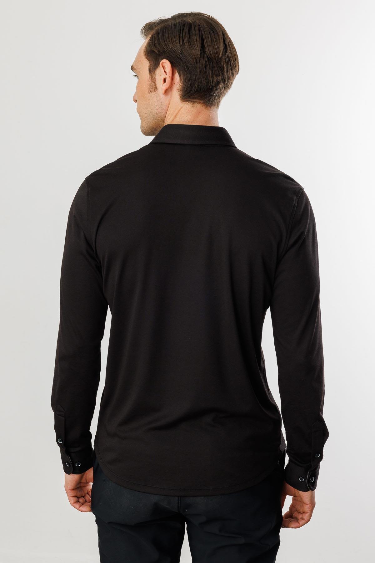 950Erkek Uzun Kol Manşetli Gömlek Siyah