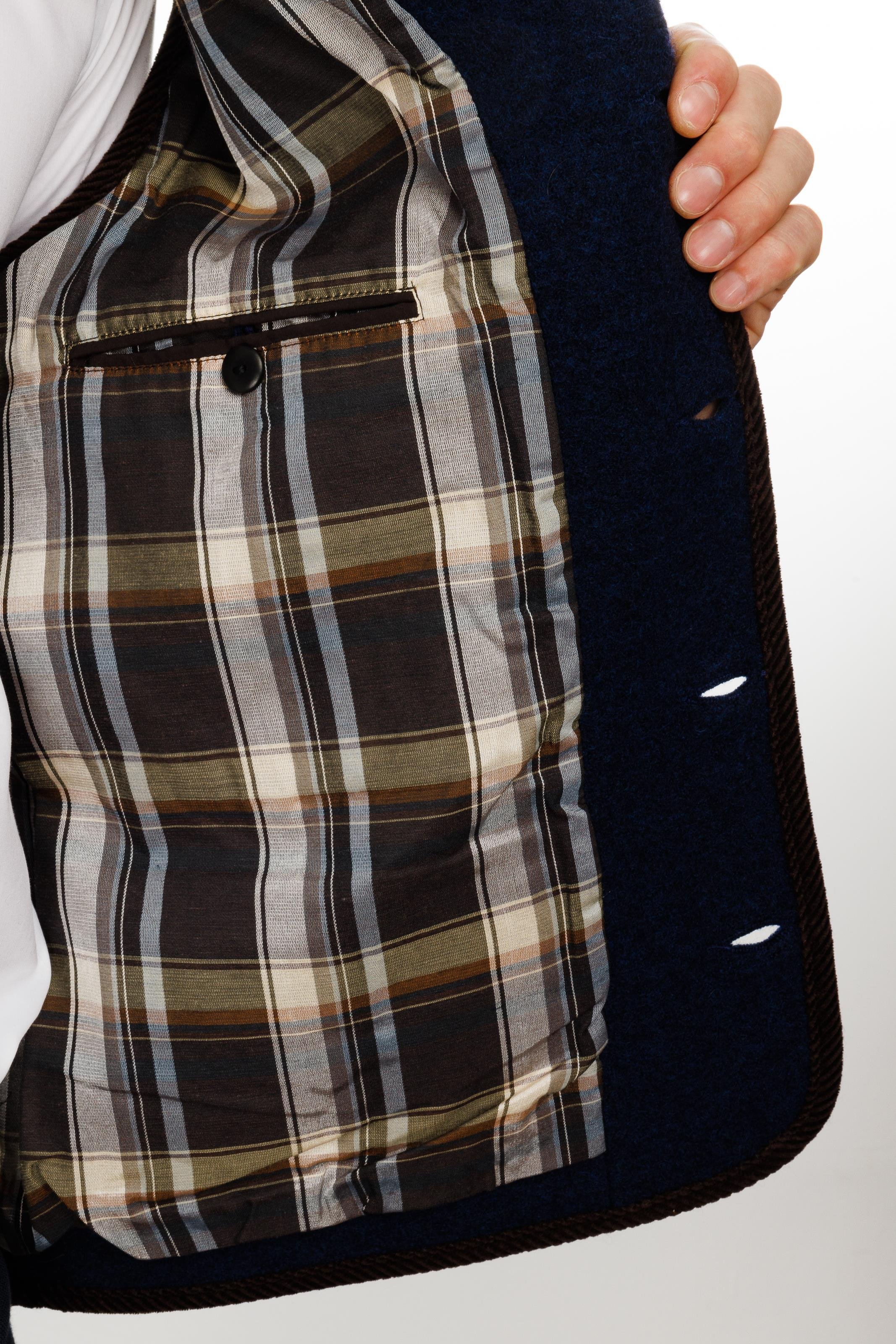 24583Erkek V Yaka Astarı Desenli Yün Yelek Y.A Lacivert