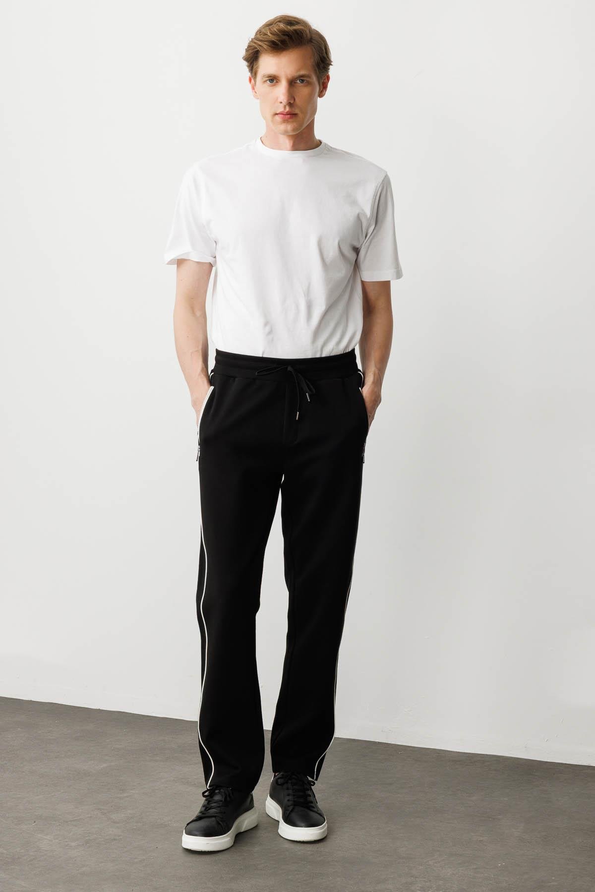 25446Erkek Yanı Çizgili Eşofman Altı K.Lacivert