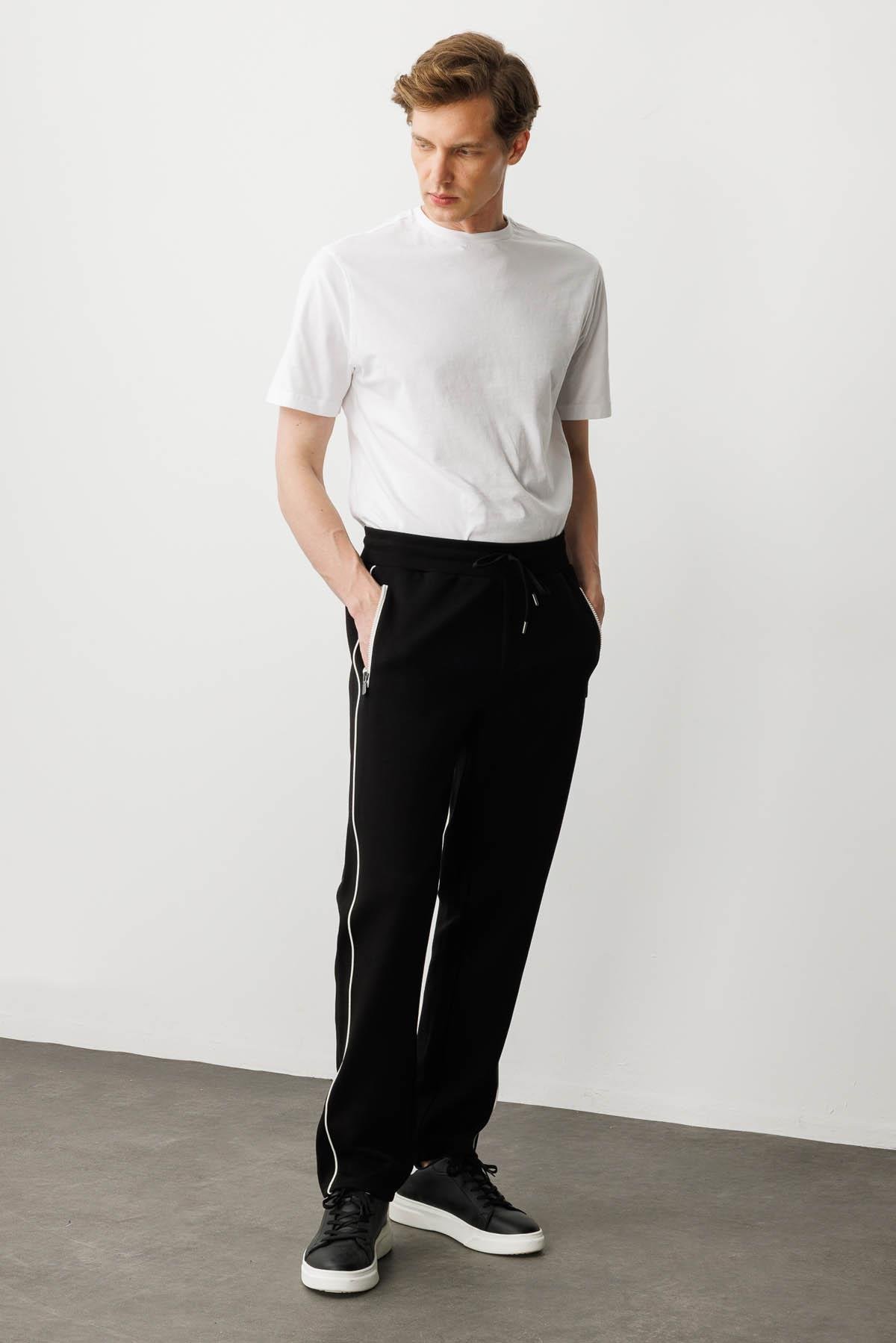 25446Erkek Yanı Çizgili Eşofman Altı K.Lacivert