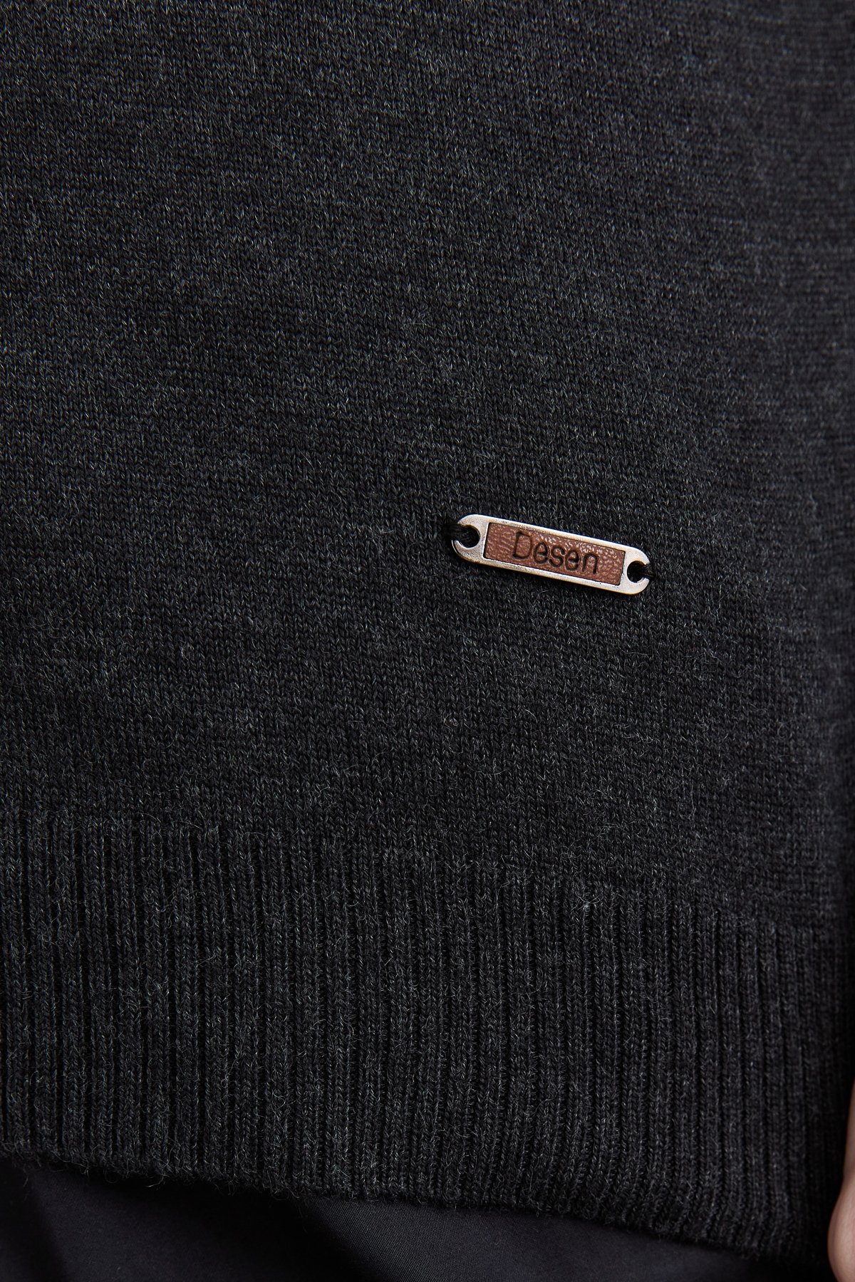 23666Erkek Yarım Balıkçı Yaka Yün Ceket K.Füme