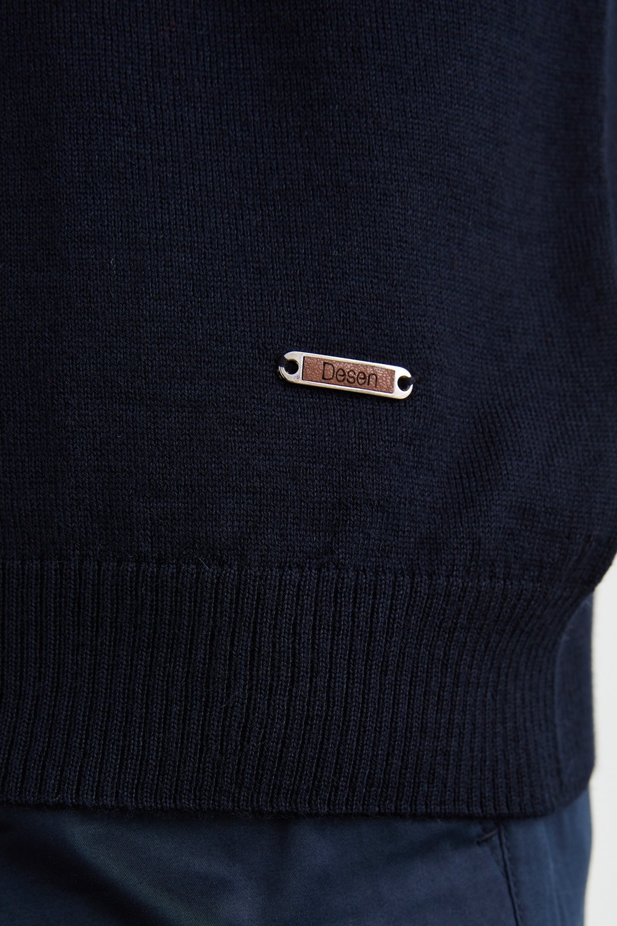 23666Erkek Yarım Balıkçı Yaka Yün Ceket Lacivert