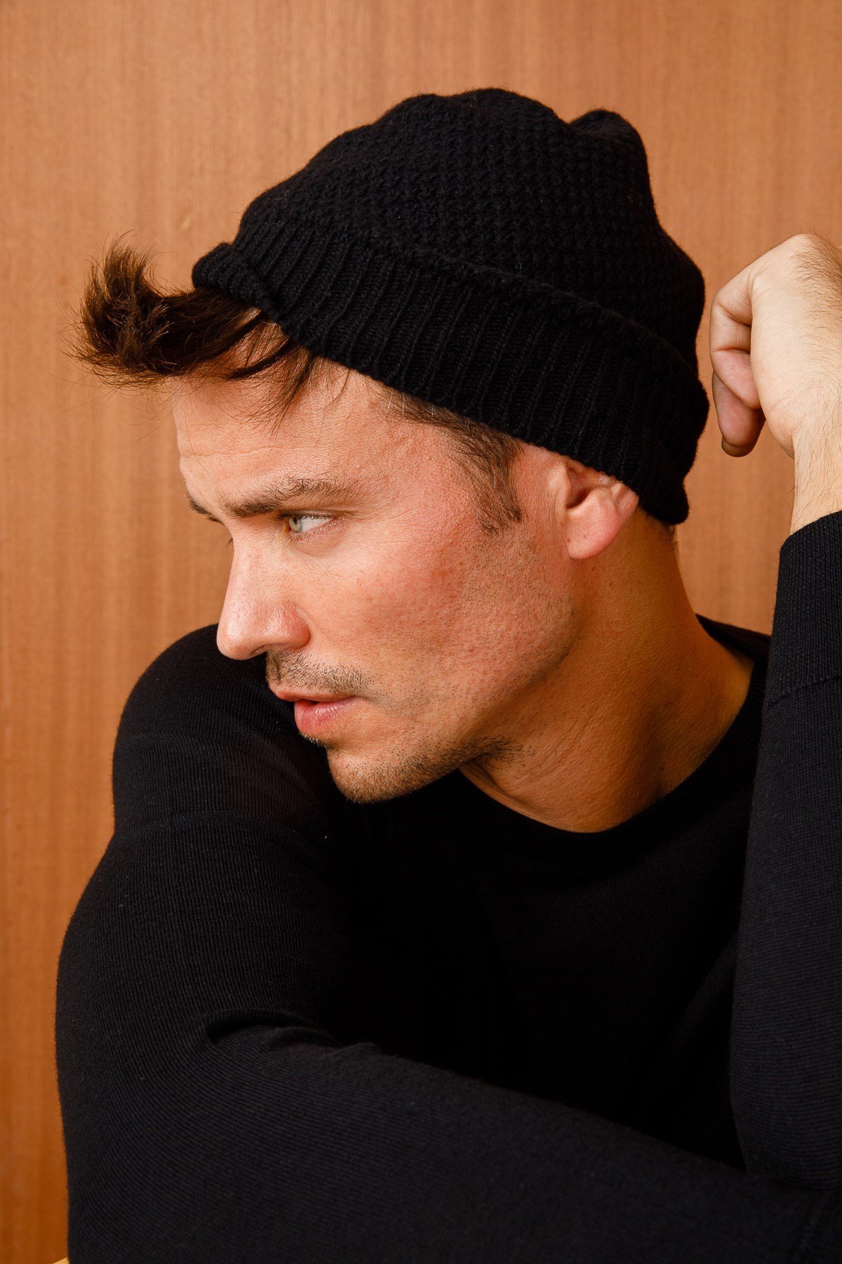 22542Erkek Yün Bere Siyah