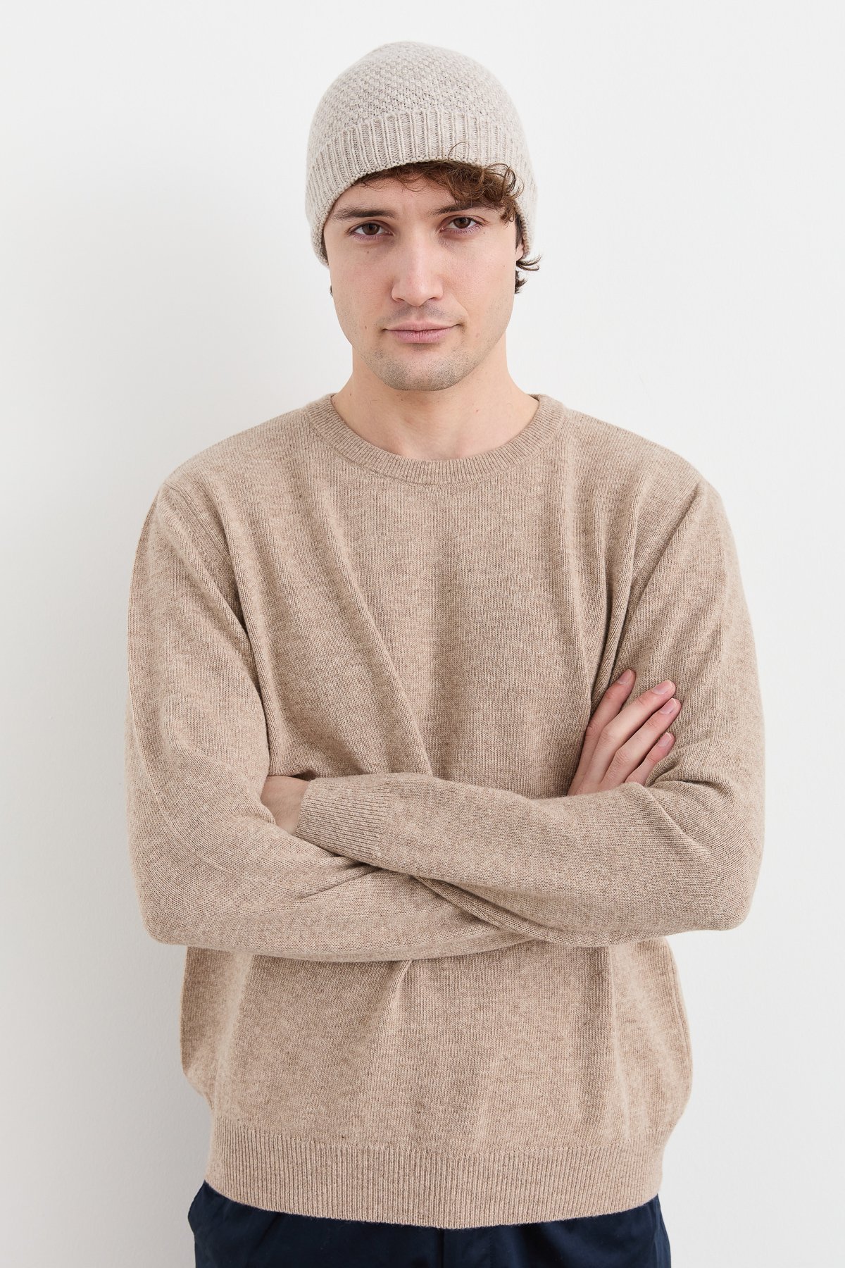 22542Erkek Yün Bere V.Bej