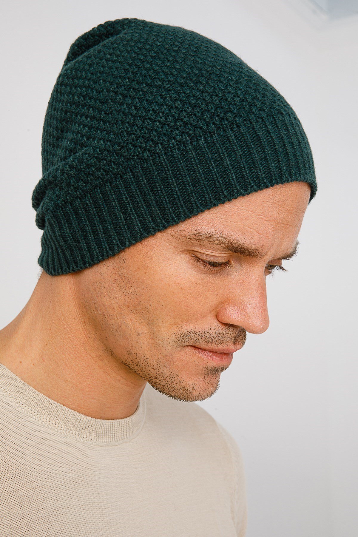 22542Erkek Yün Bere Yeşil