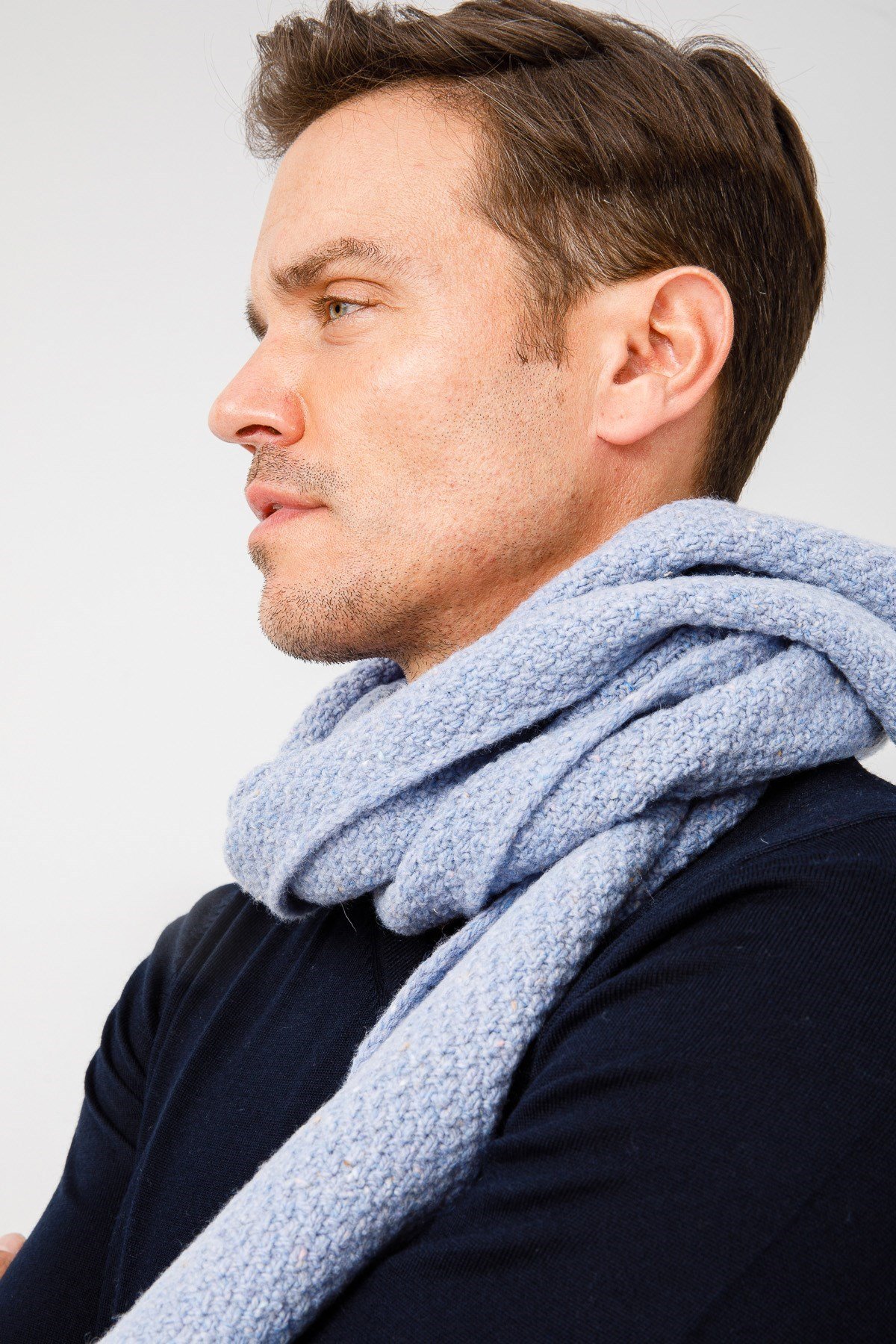 22541Erkek Yün Kaşkol M.G.Mavi