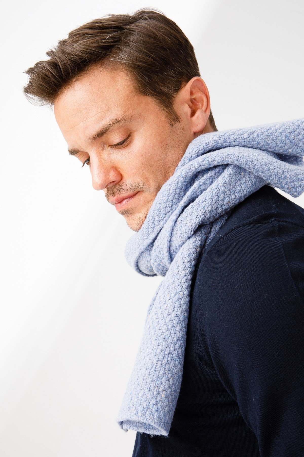 22541Erkek Yün Kaşkol M.G.Mavi