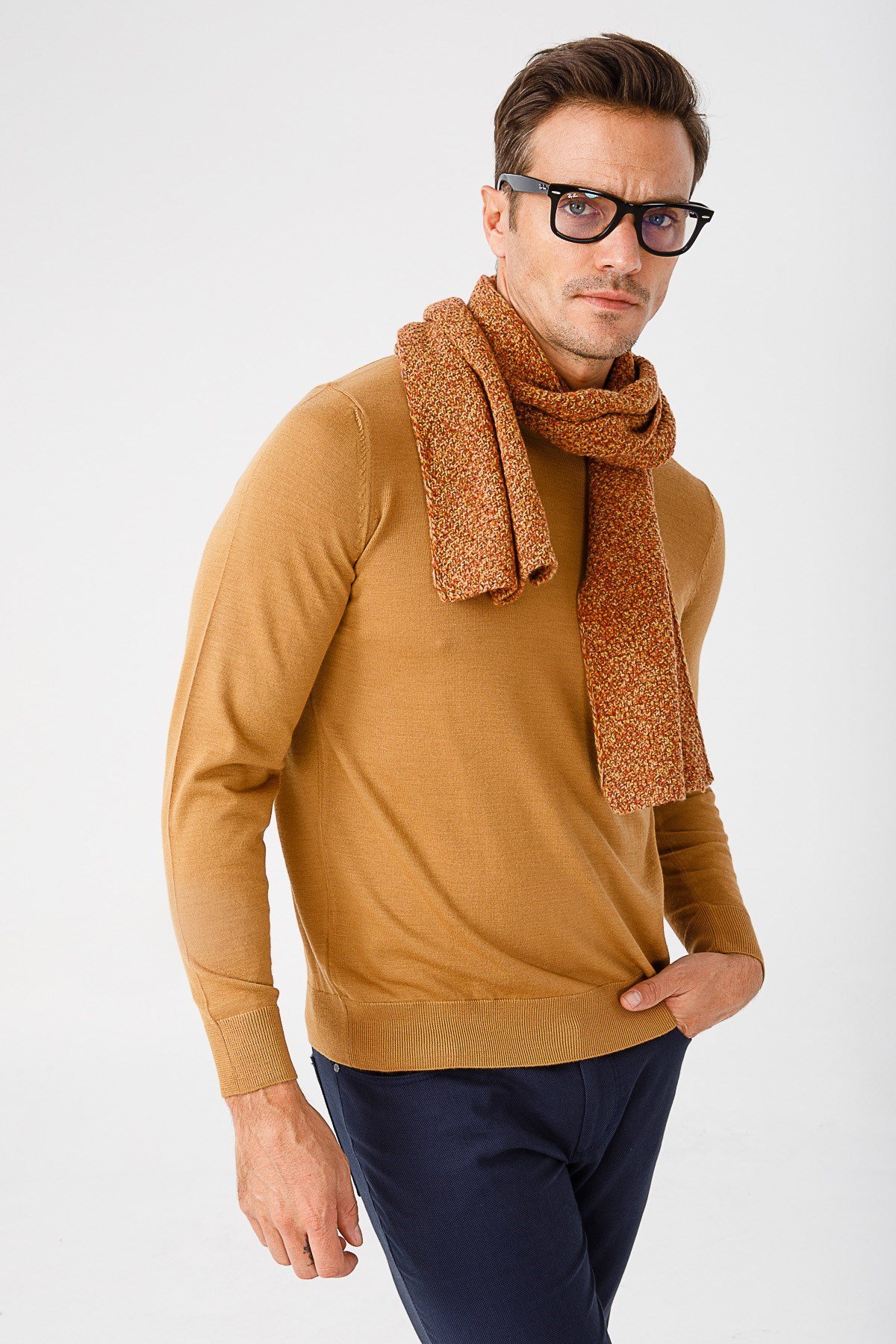 22541Erkek Yün Kaşkol M.Hardal