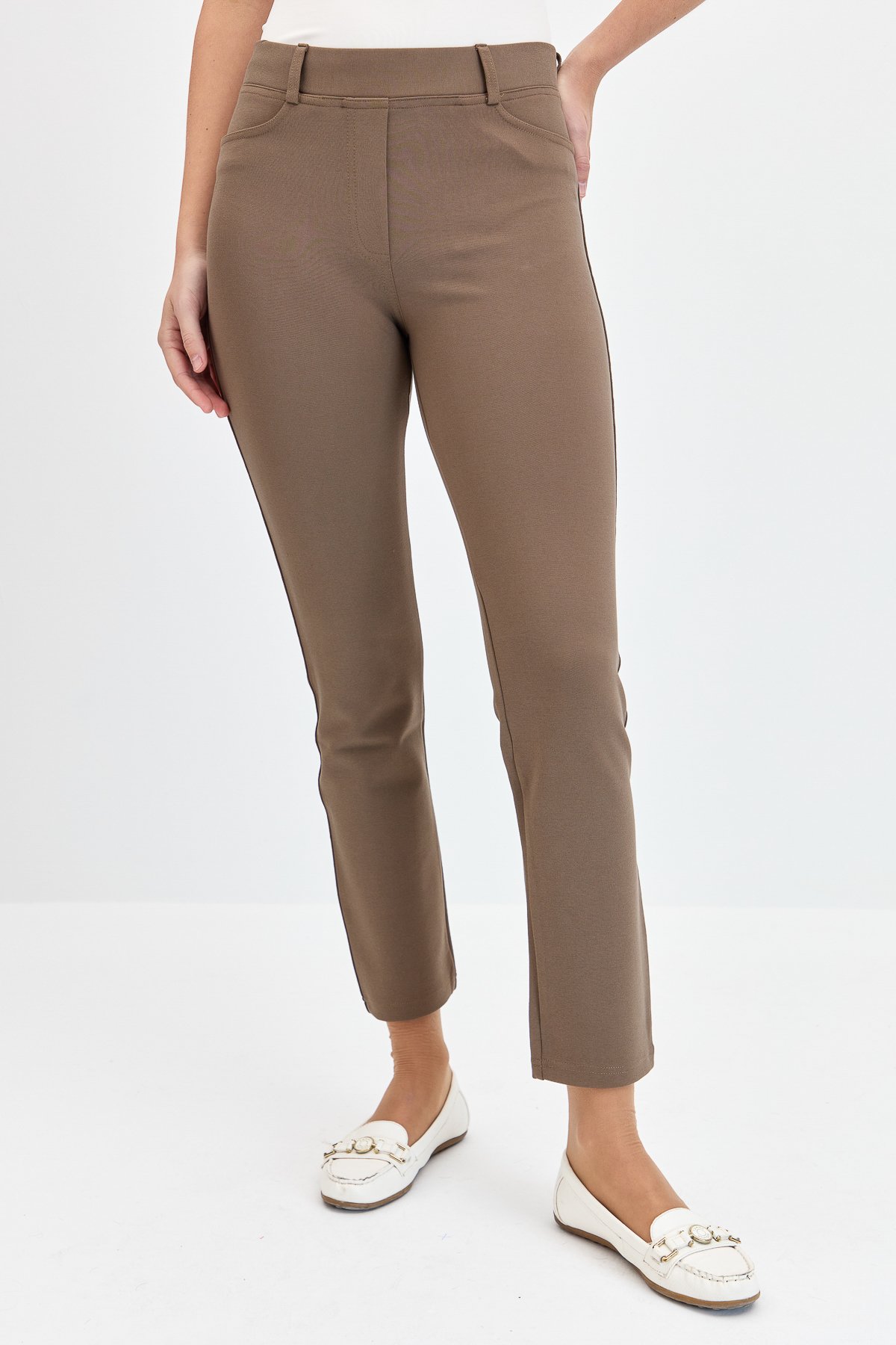 KMKPT002Kadın 5 Cepli Tayt Pantolon Camel