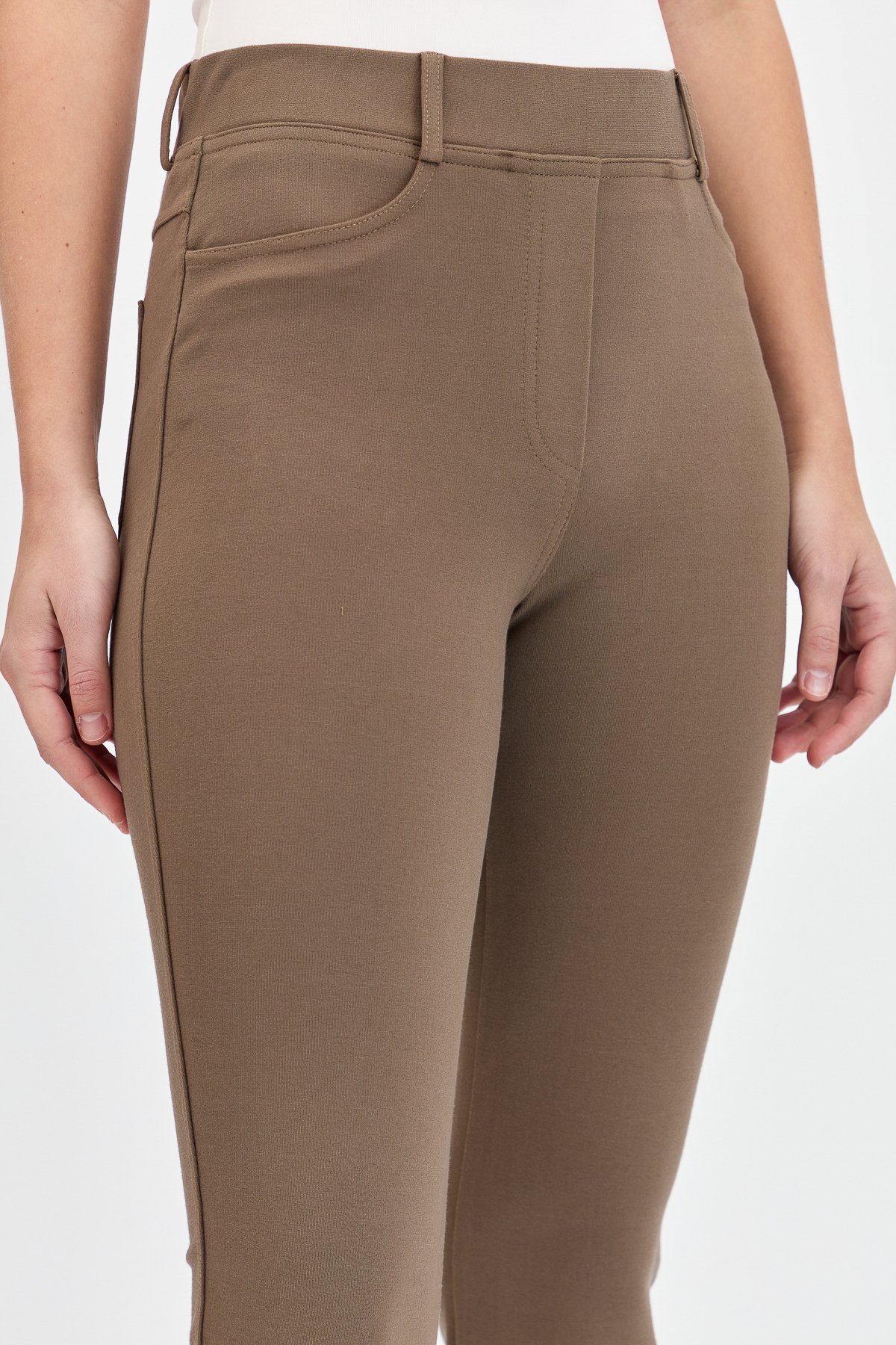 KMKPT002Kadın 5 Cepli Tayt Pantolon Camel