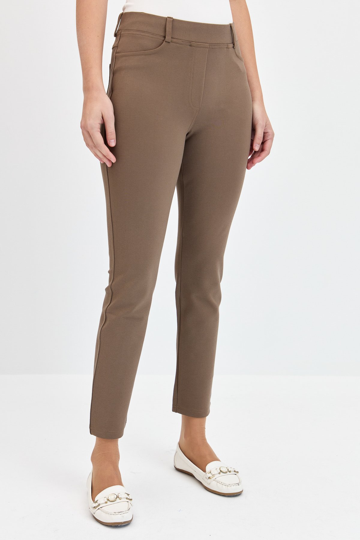 KMKPT002Kadın 5 Cepli Tayt Pantolon Camel