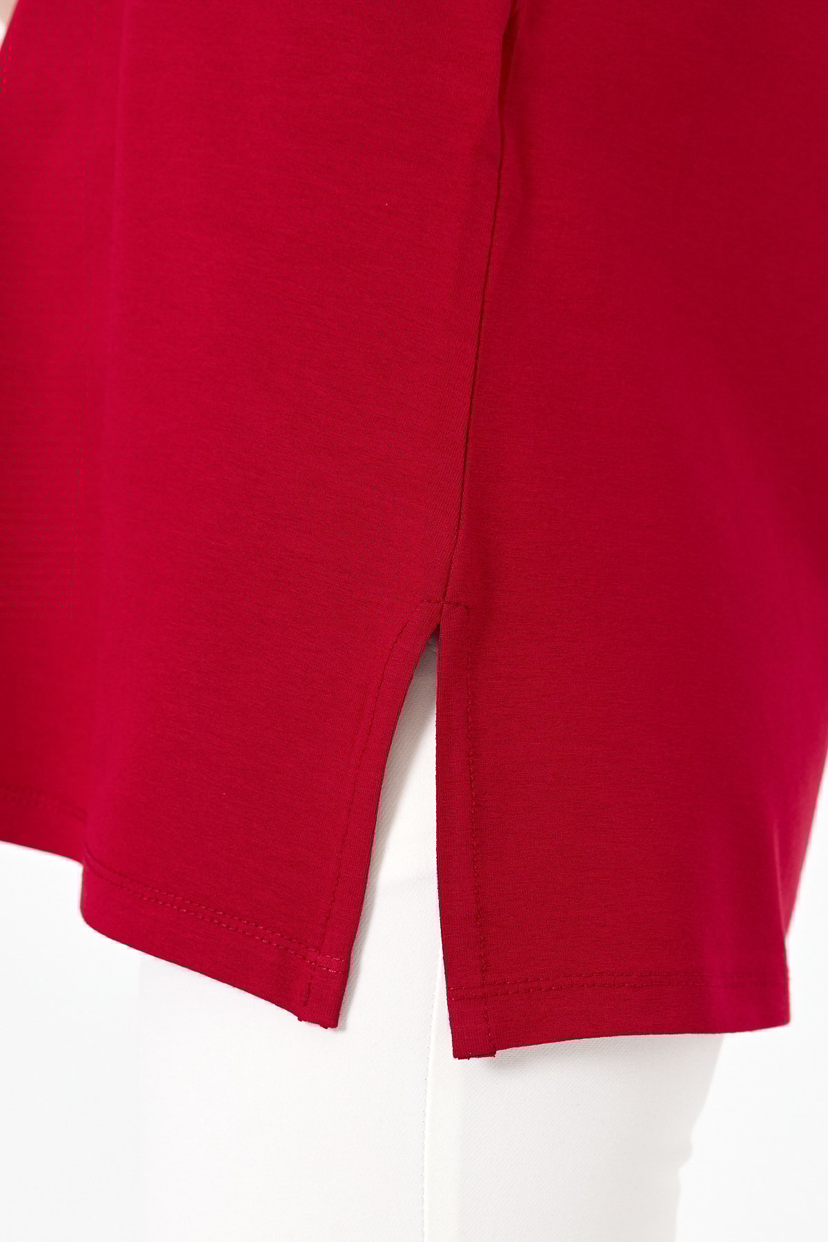 20868Kadın Askılı Penye T-shirt Kırmızı