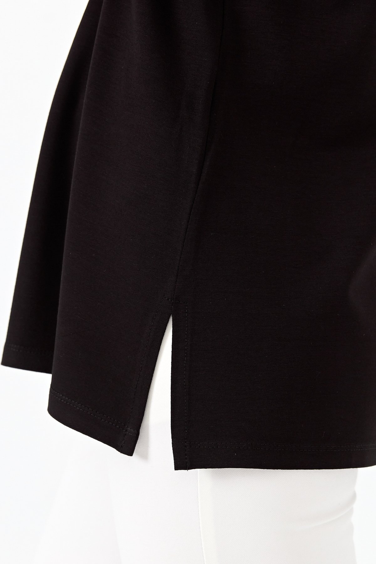 20868Kadın Askılı Penye T-shirt Siyah