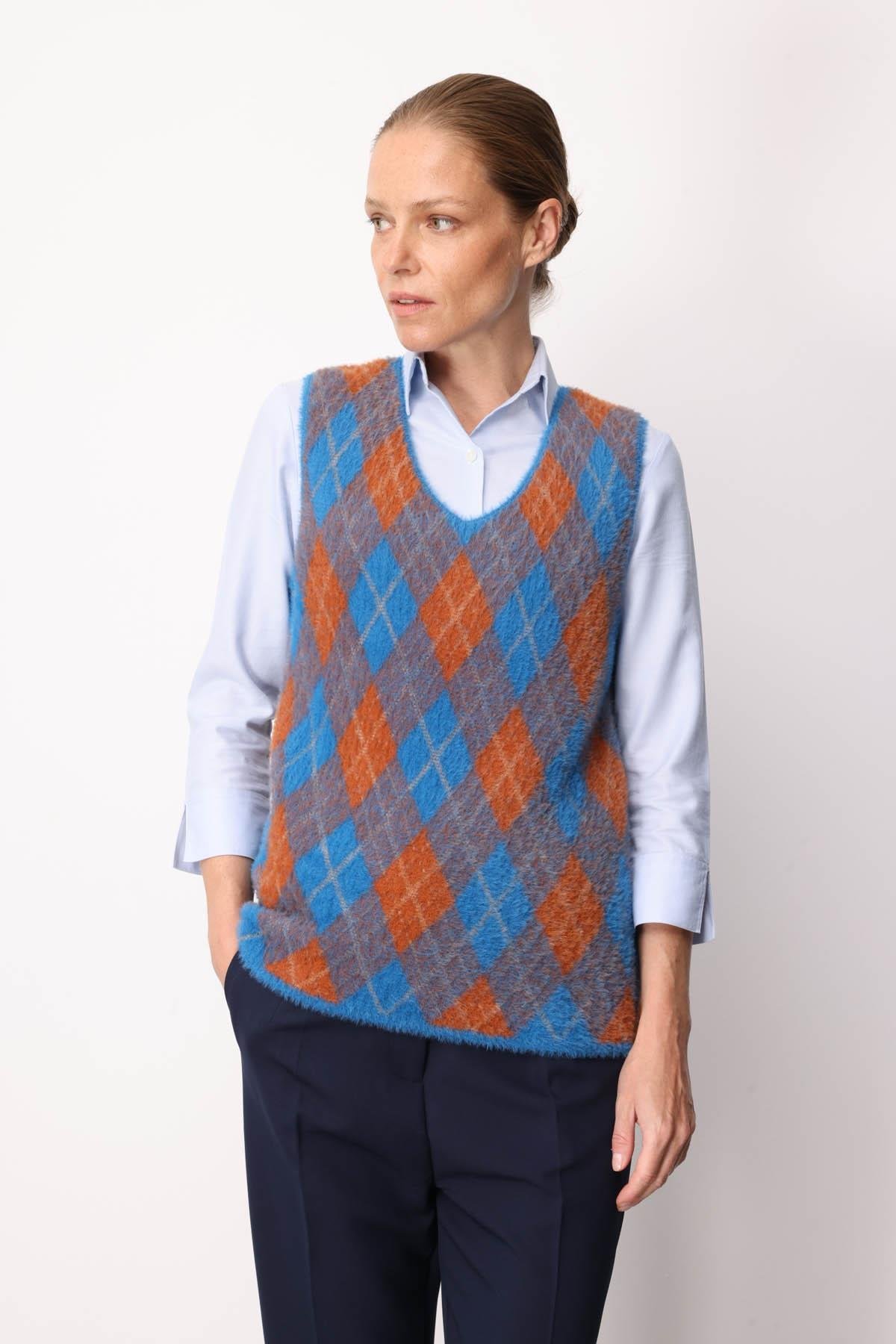 22266Kadın Baklava Desenli Süveter 21