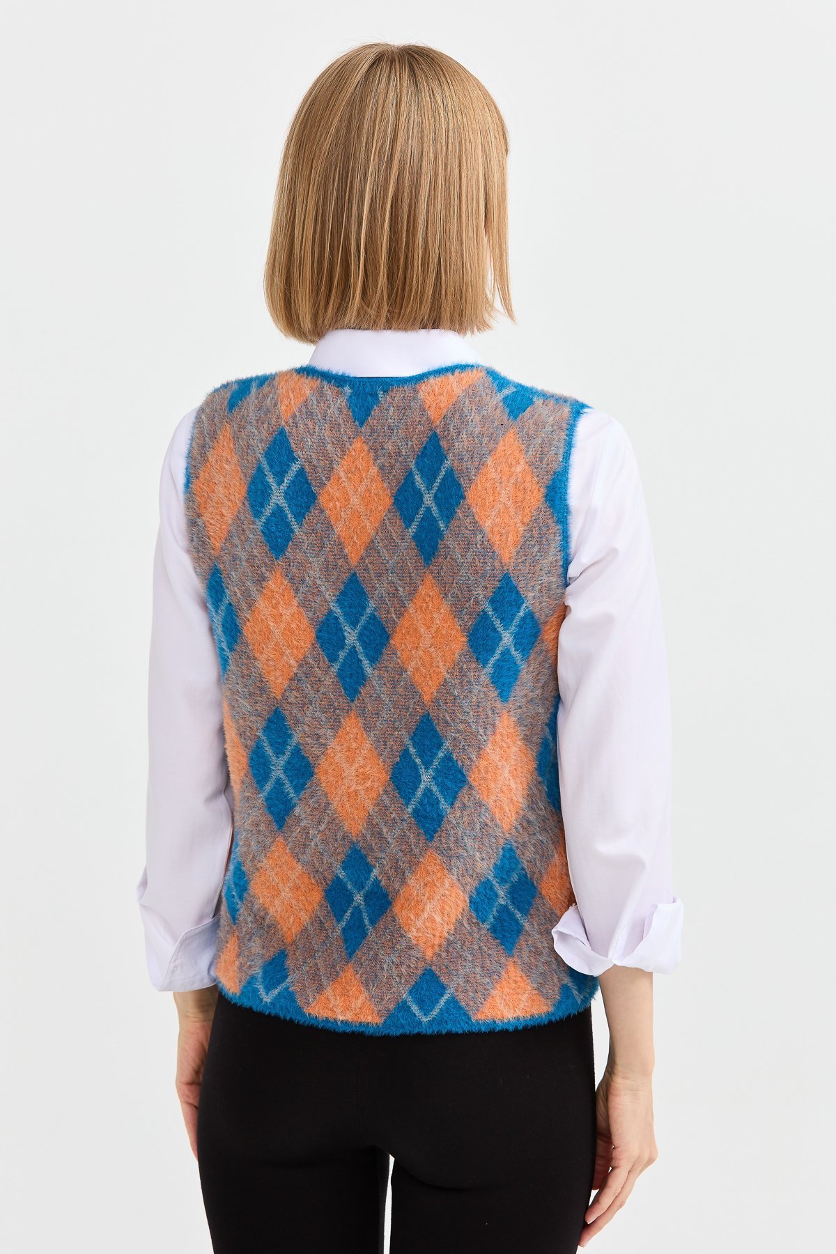 22266Kadın Baklava Desenli Süveter 23